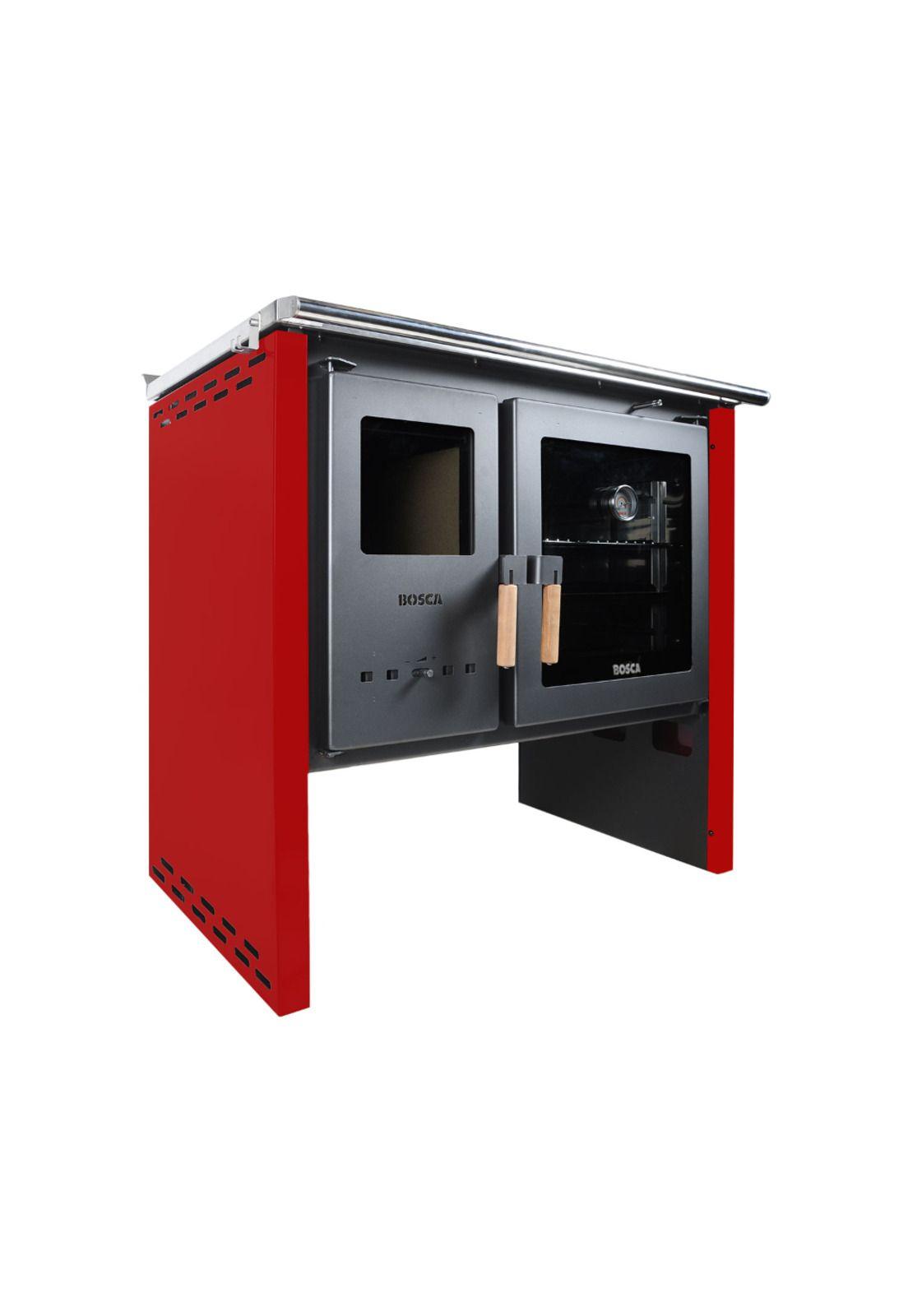 Pack Cocina a Leña Bosca Hestia 90 Rojo + Kit Base Bosca-5