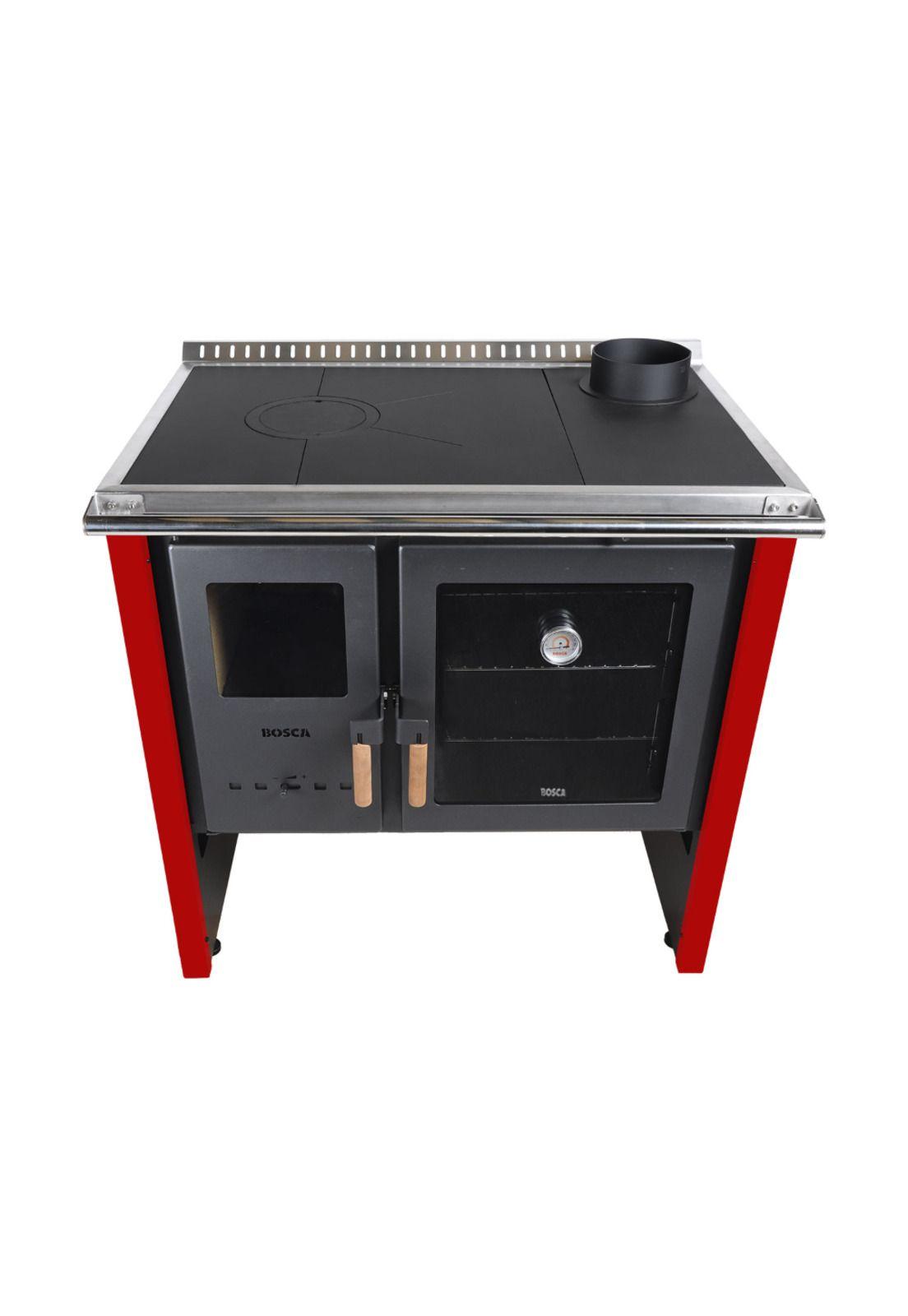 Pack Cocina a Leña Bosca Hestia 90 Rojo + Kit Base Bosca-6