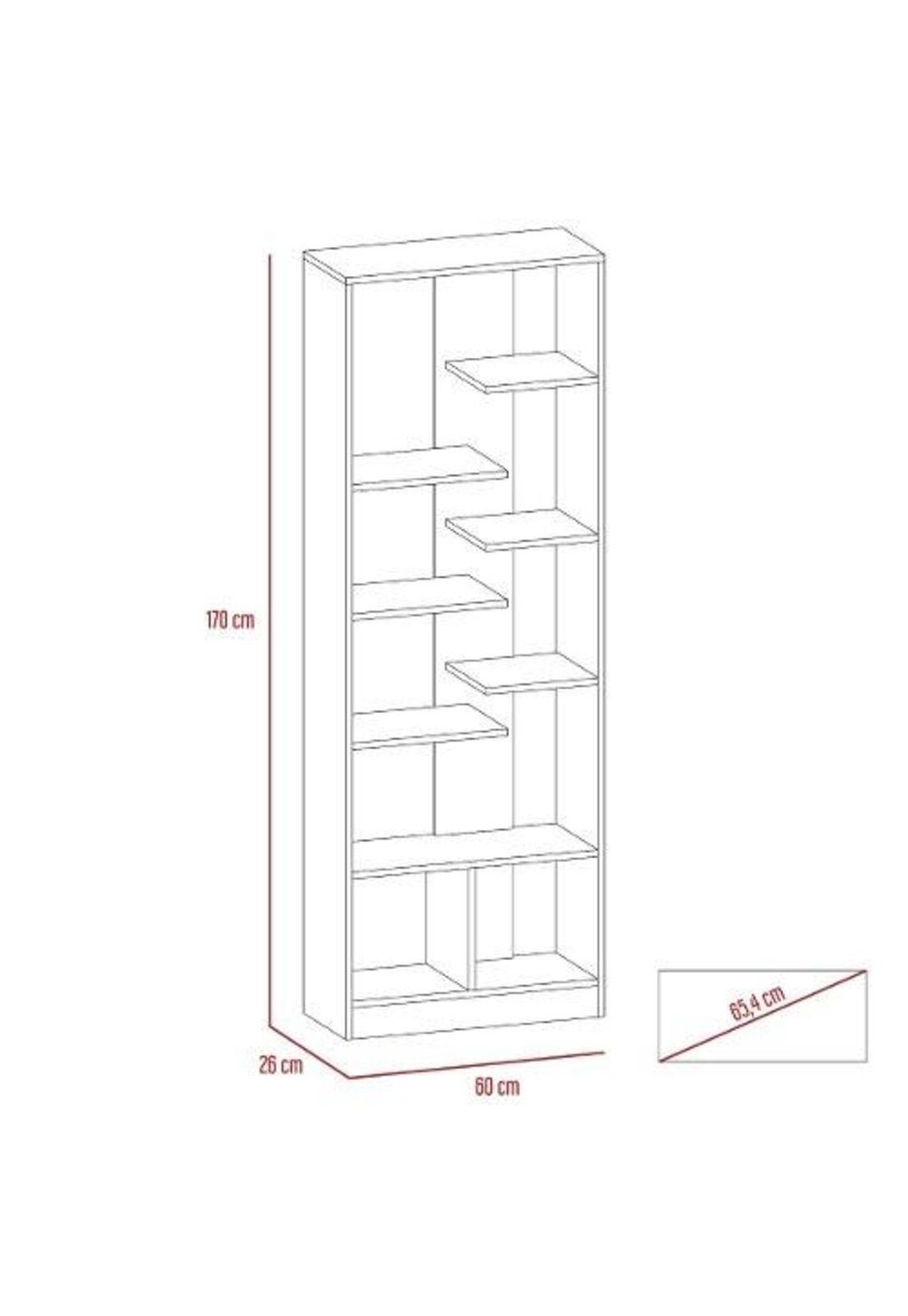 Biblioteca Office Wengue 170x60x26cm. Tuhome-4