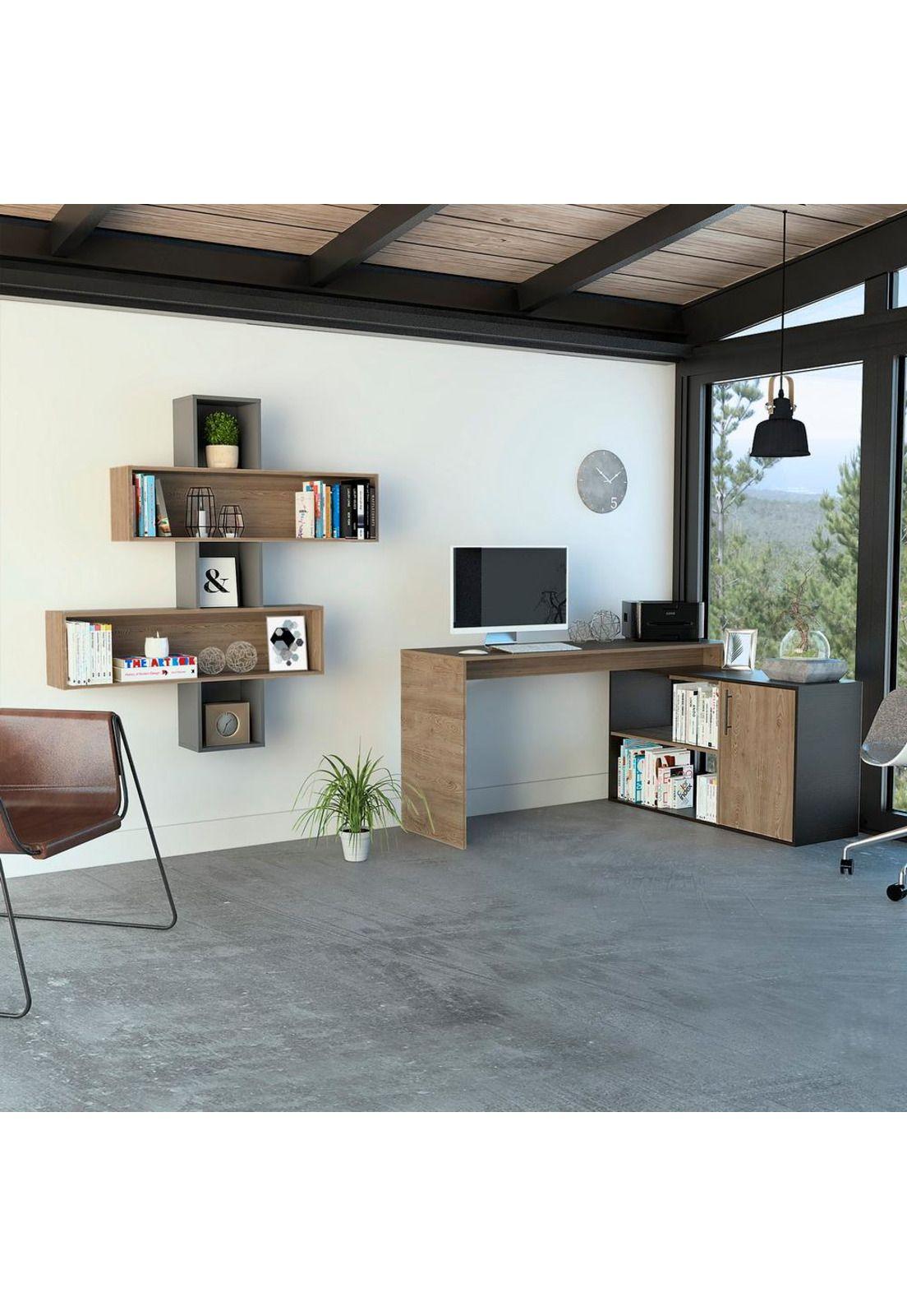 ESCRITORIO 1L + WALL 2B BIBAO - MIEL / WENGUE-0