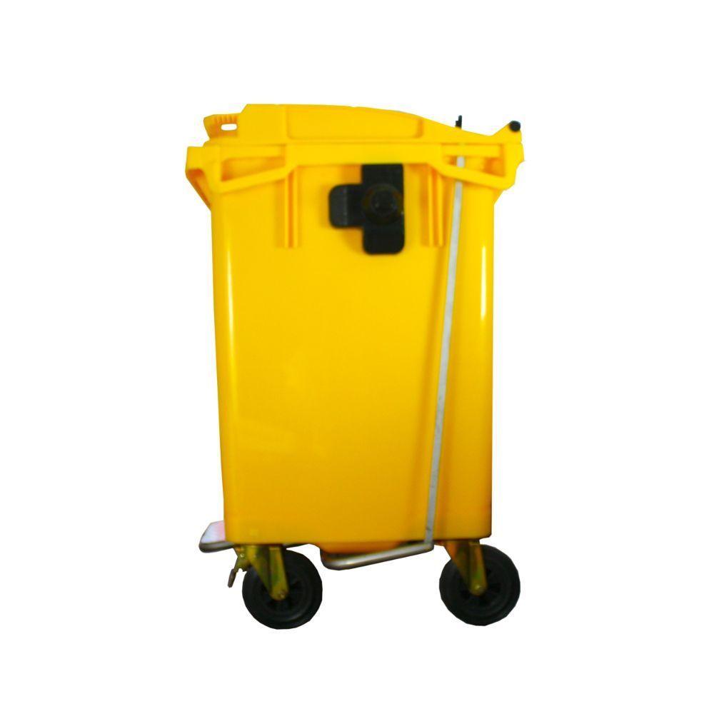 CONTENEDOR BASURA 660 LTS. CON PEDAL AMARILLO QRUBBER-1