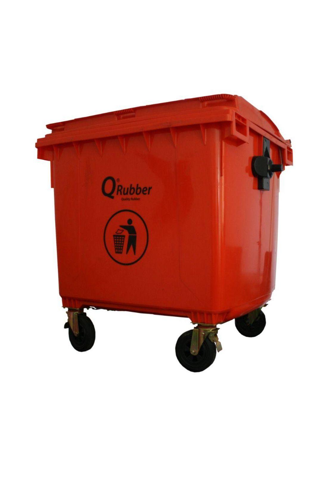 CONTENEDOR BASURA 1100 LTS. ROJO QRUBBER-0