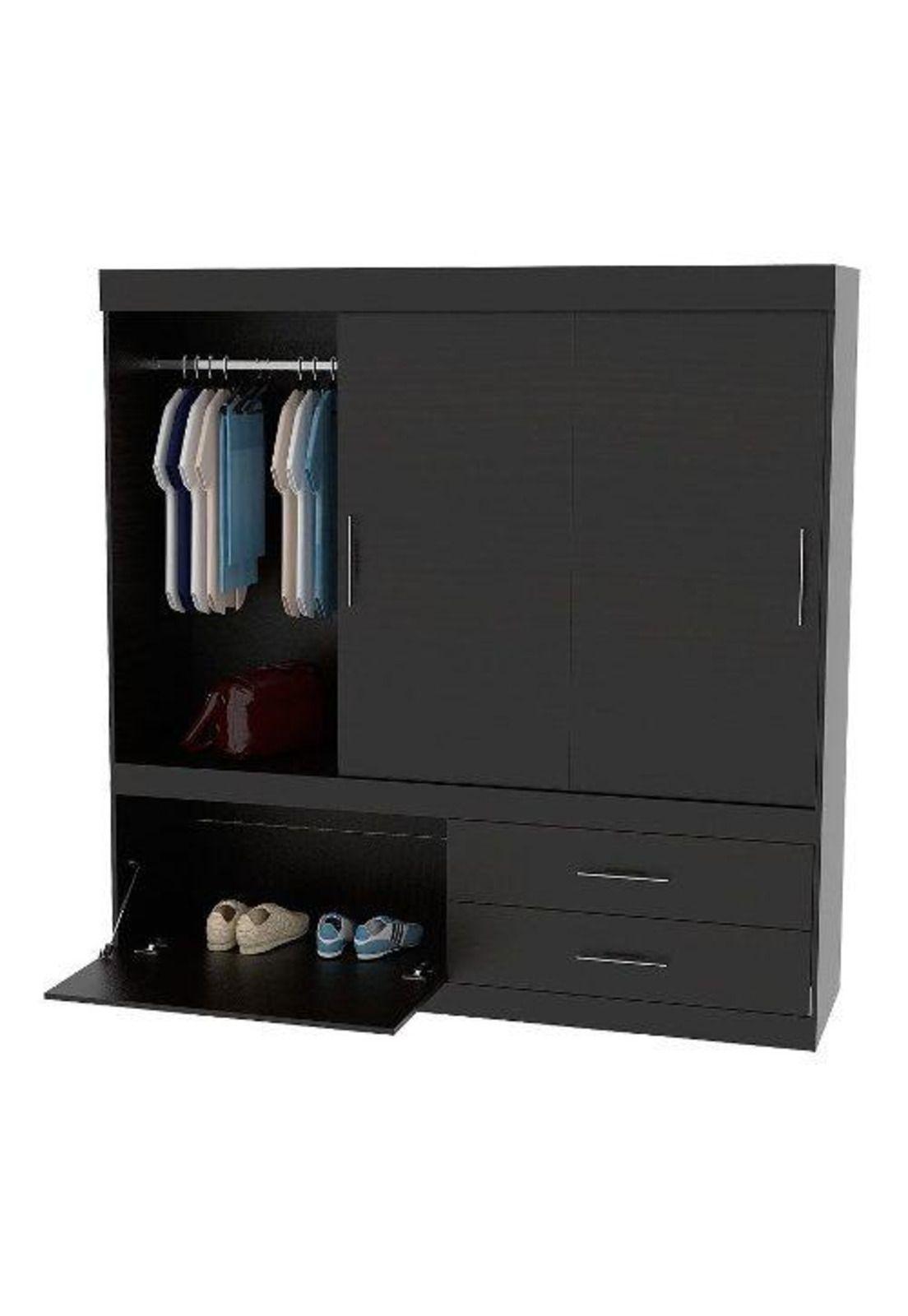 Closet 4 Puertas/3 Cajones 180x180cm Wengue.-1