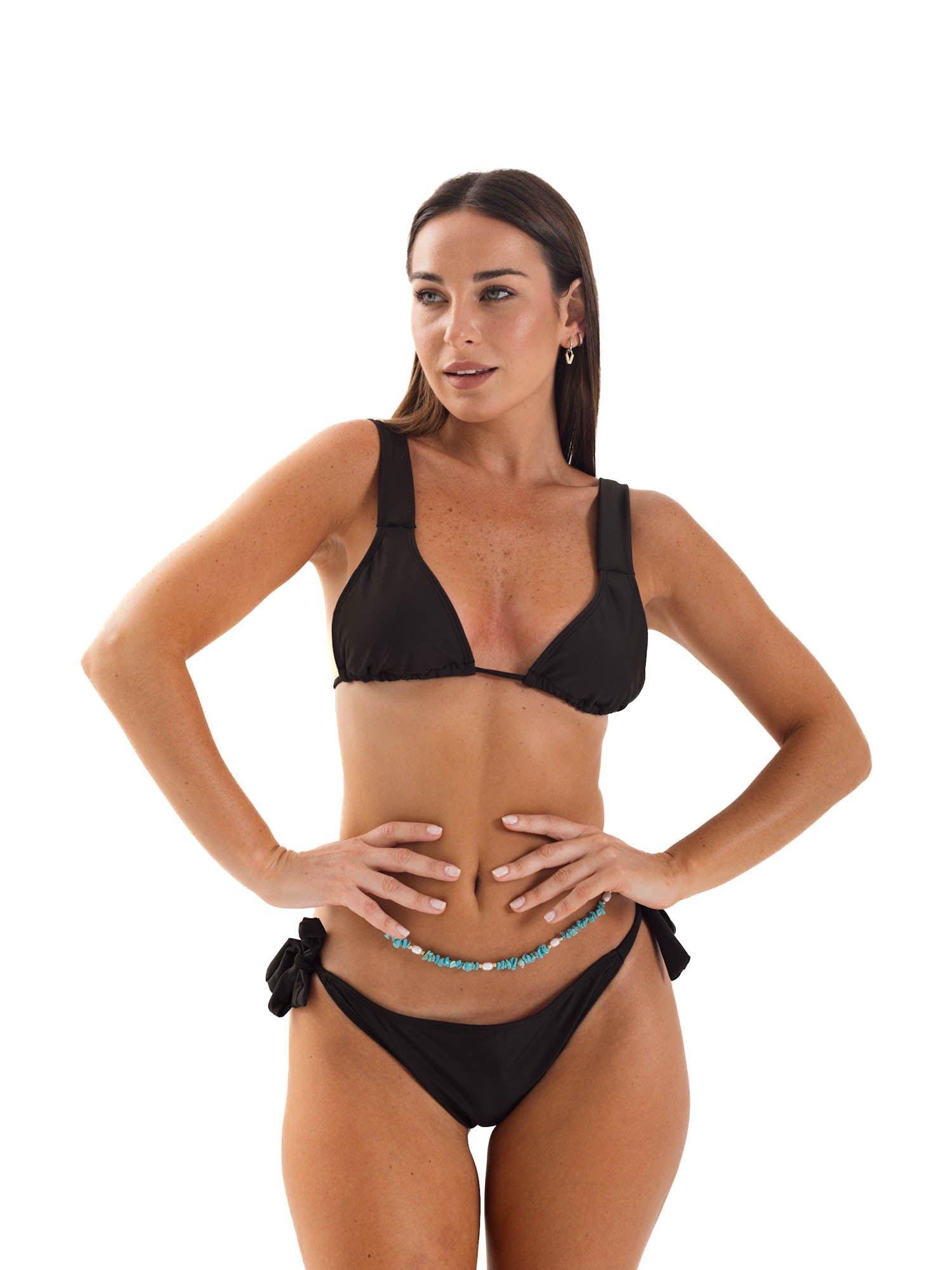 Daikiri Bikini Mujer Negro Liso Deportivo Vuelos Protección UV 50+-2