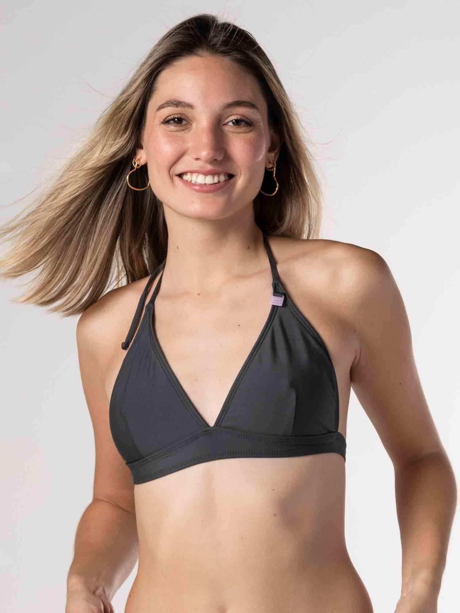 Top de Bikini Daikiri Mujer Triángulo Fijo Gris Grafito Protección UV50+-0