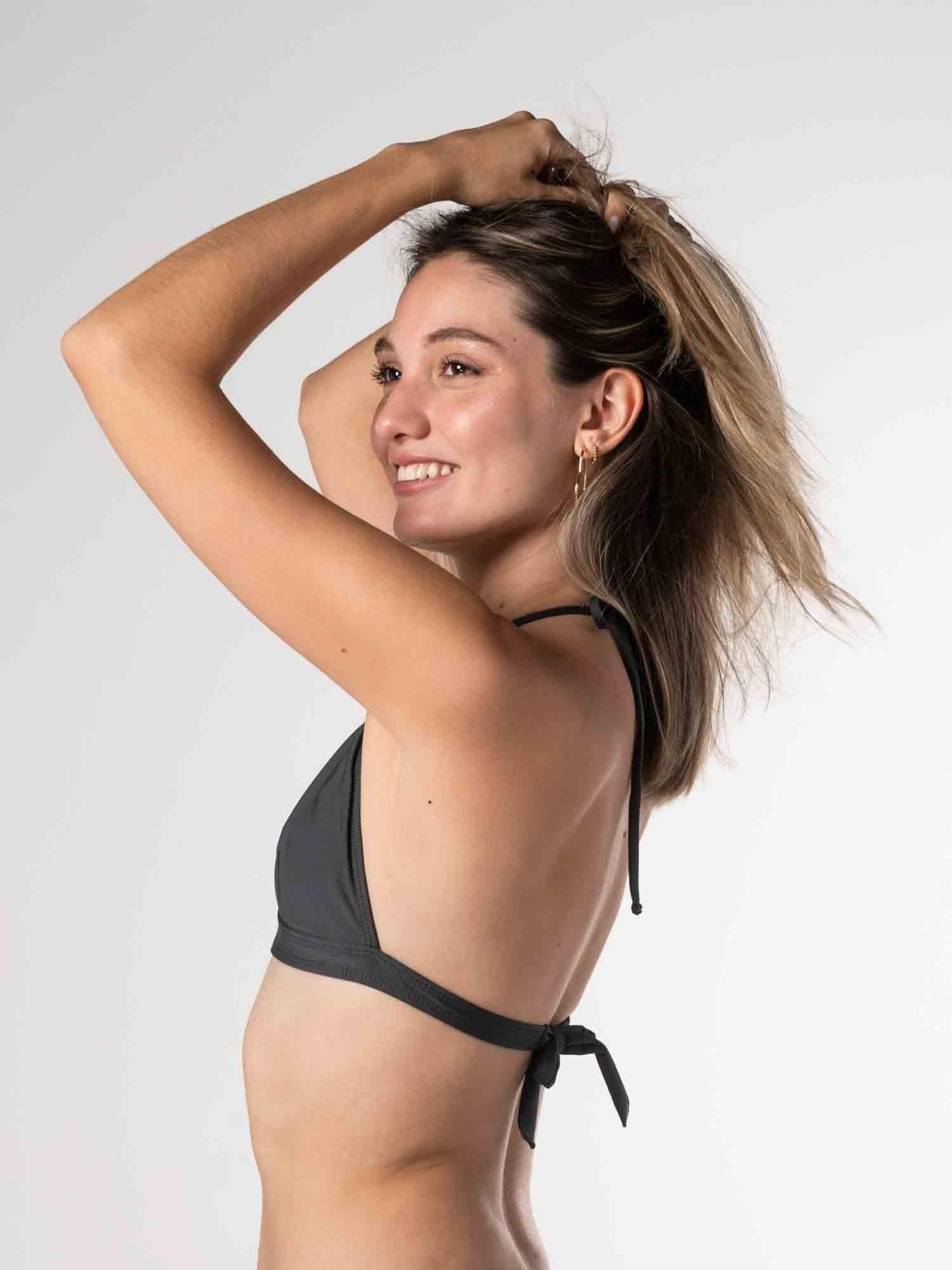 Top de Bikini Daikiri Mujer Triángulo Fijo Gris Grafito Protección UV50+-3