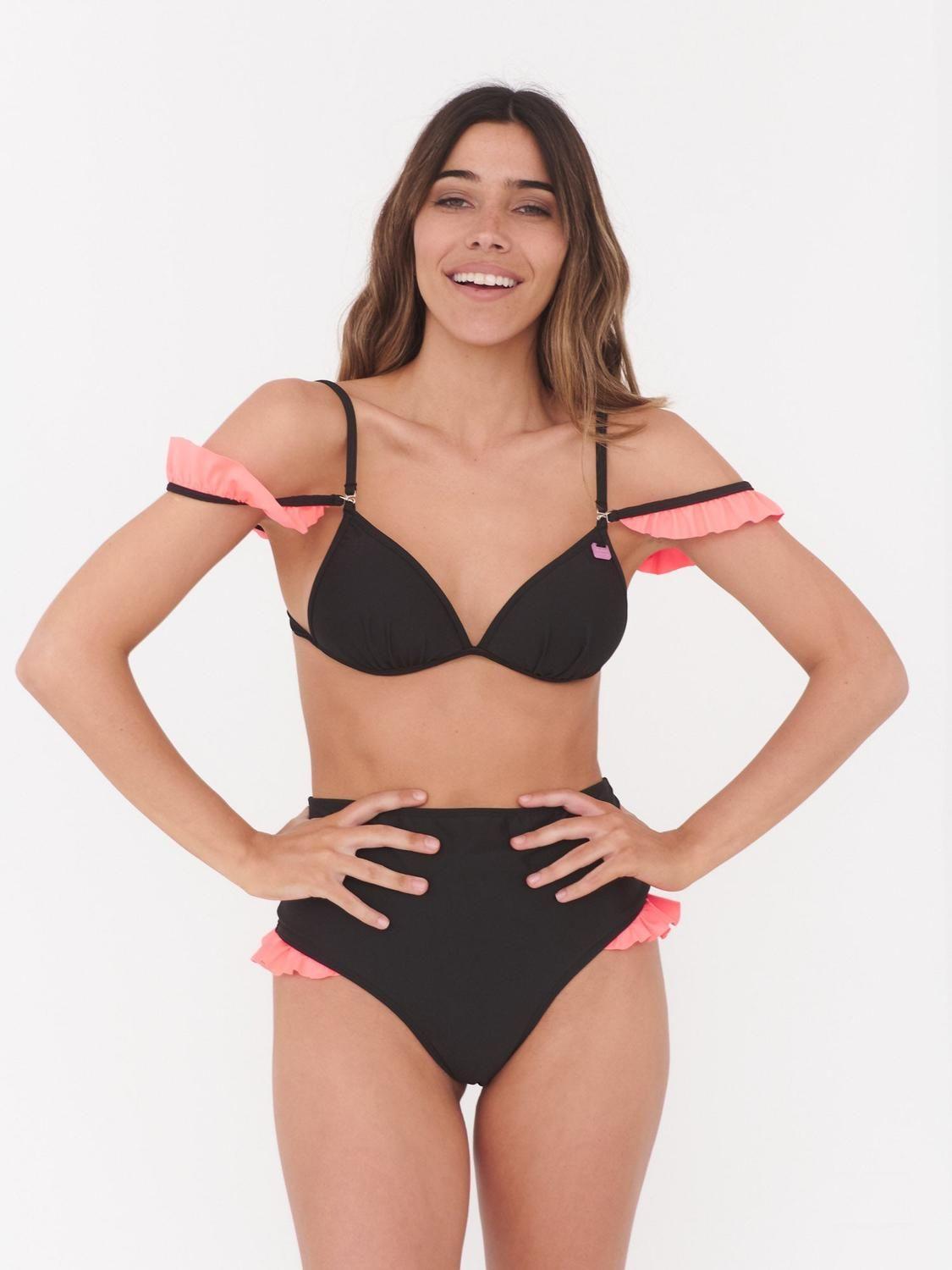 Top de Bikini Daikiri Mujer Triángulo vuelos Negro Filtro UV50+-5