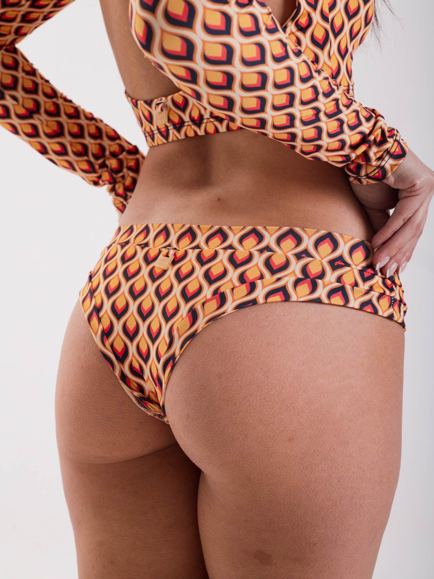 Daikiri Bottom de Bikini Mujer Crema Estampado Culote Extra Comfort Protección UV 50+-3