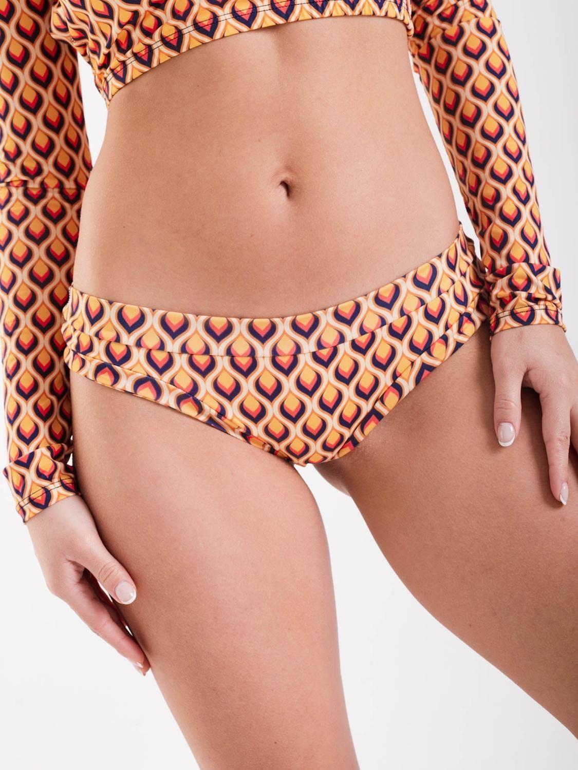 Bottom de Bikini Daikiri Mujer Calzón Sin Costuras Geométrico Naranjo Azul Filtro UV50+-2