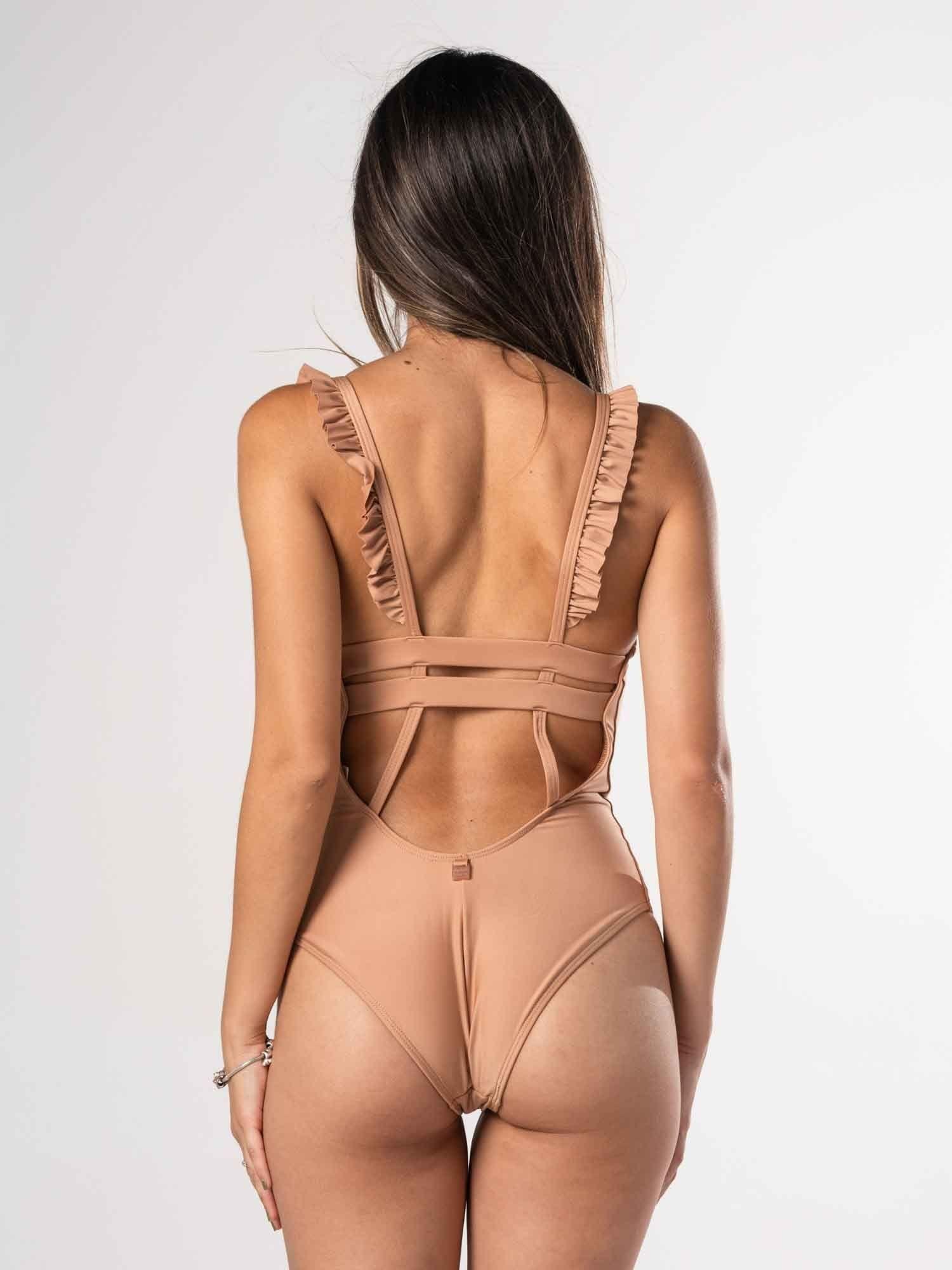 Traje de Baño Daikiri Mujer Vuelos Hombros Café Protección UV50+-5
