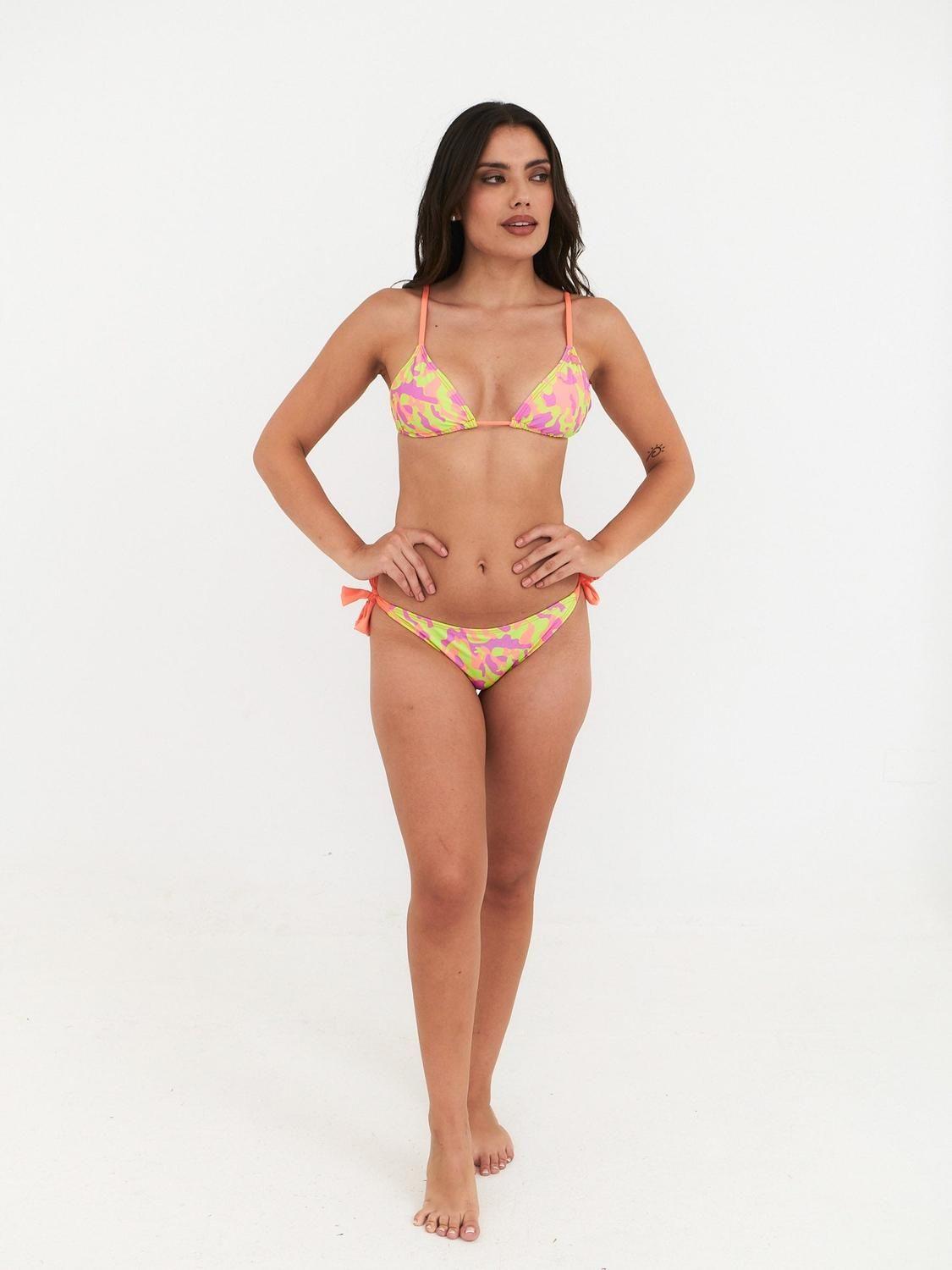 Top de Bikini Daikiri Mujer Triángulo Básico Militar Amarillo Flúor Filtro UV50+-6