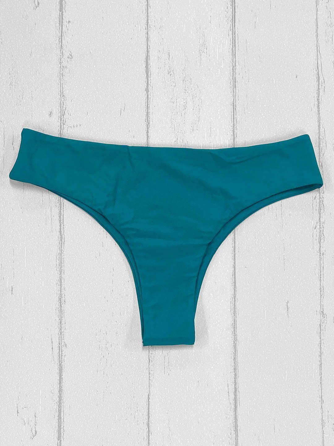 Daikiri Calzón De Bikini Mujer Daikiri Pretina Ancha Verde Petróleo-4