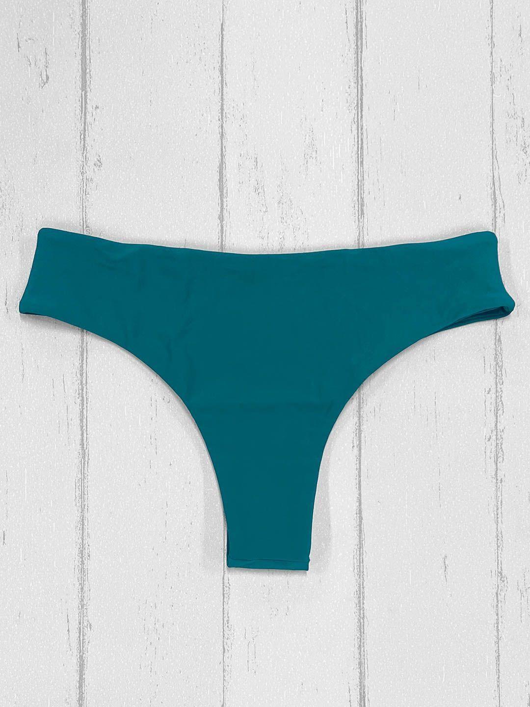 Daikiri Calzón De Bikini Mujer Daikiri Pretina Ancha Verde Petróleo-5
