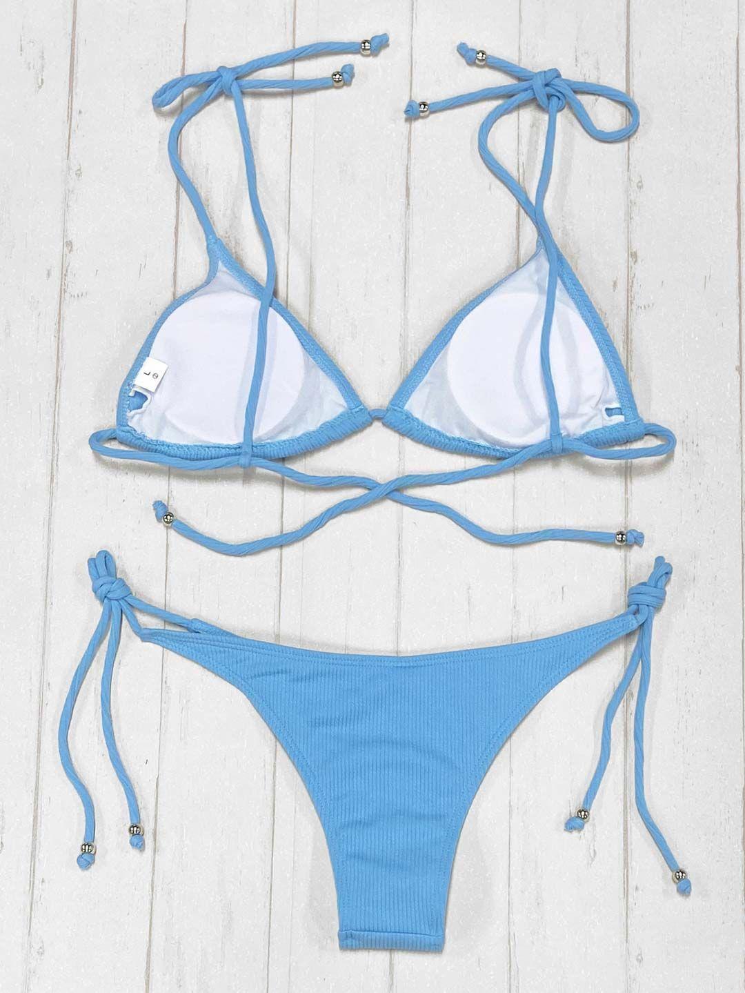 Daikiri Bikini Daikiri Triángulo Celeste Amarras Mujer S A Xl-5