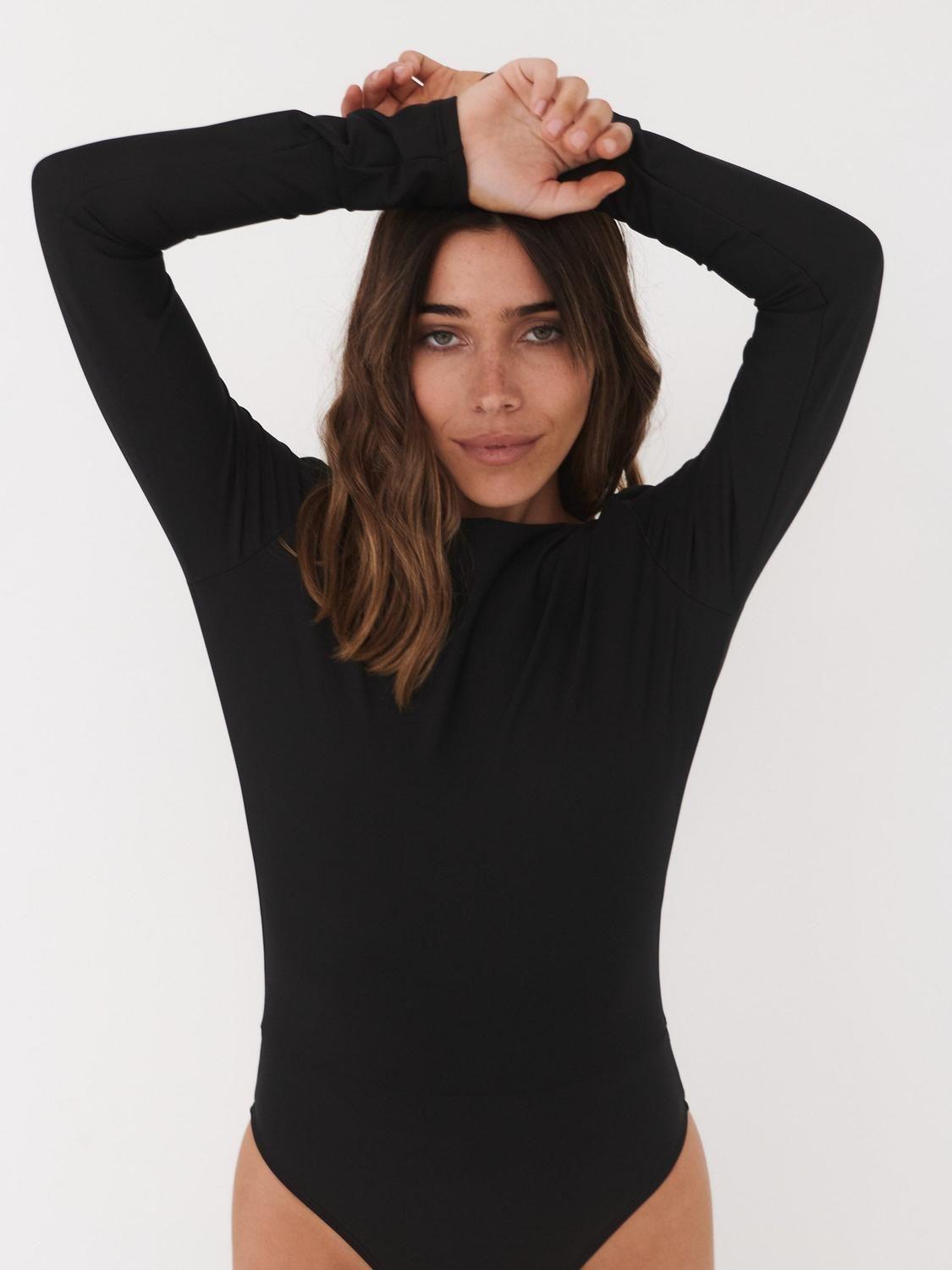Traje de Baño Surf Daikiri Mujer Manga Larga Negro Filtro UV50+-2