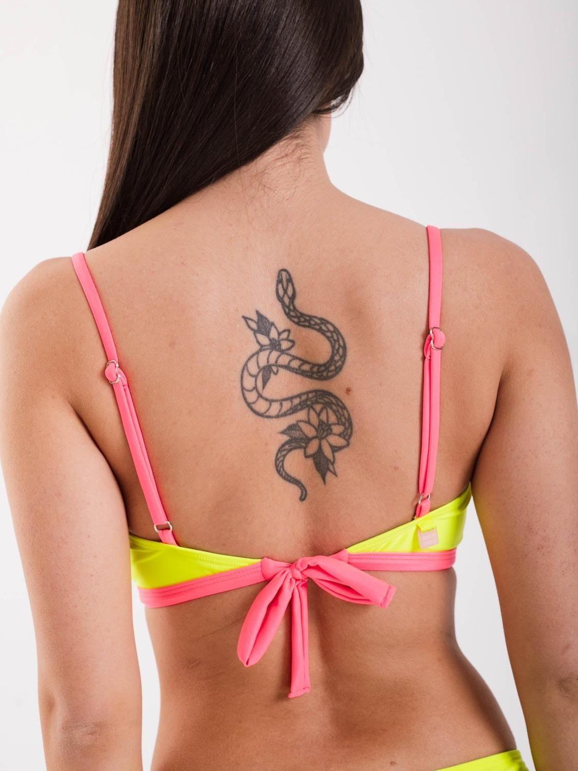 Top de Bikini Daikiri Mujer Deportivo Soporte Amarillo Fluor Filtro UV50+-3