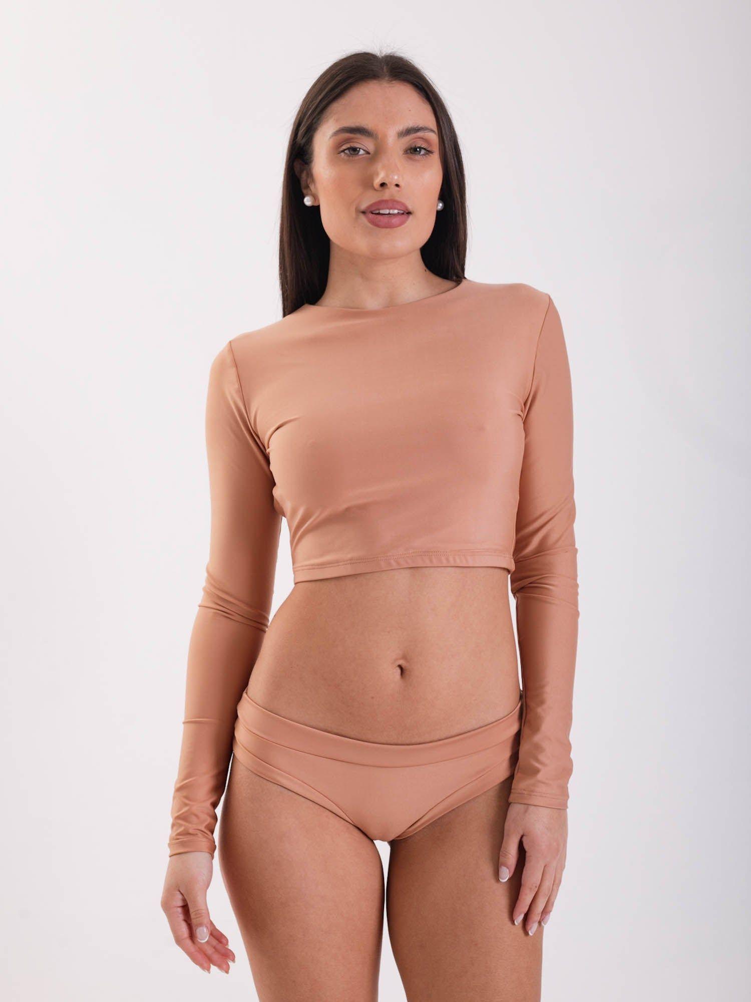 Daikiri Bottom de Bikini Mujer Cafe Liso Culote Extra Comfort Protección UV 50+-6