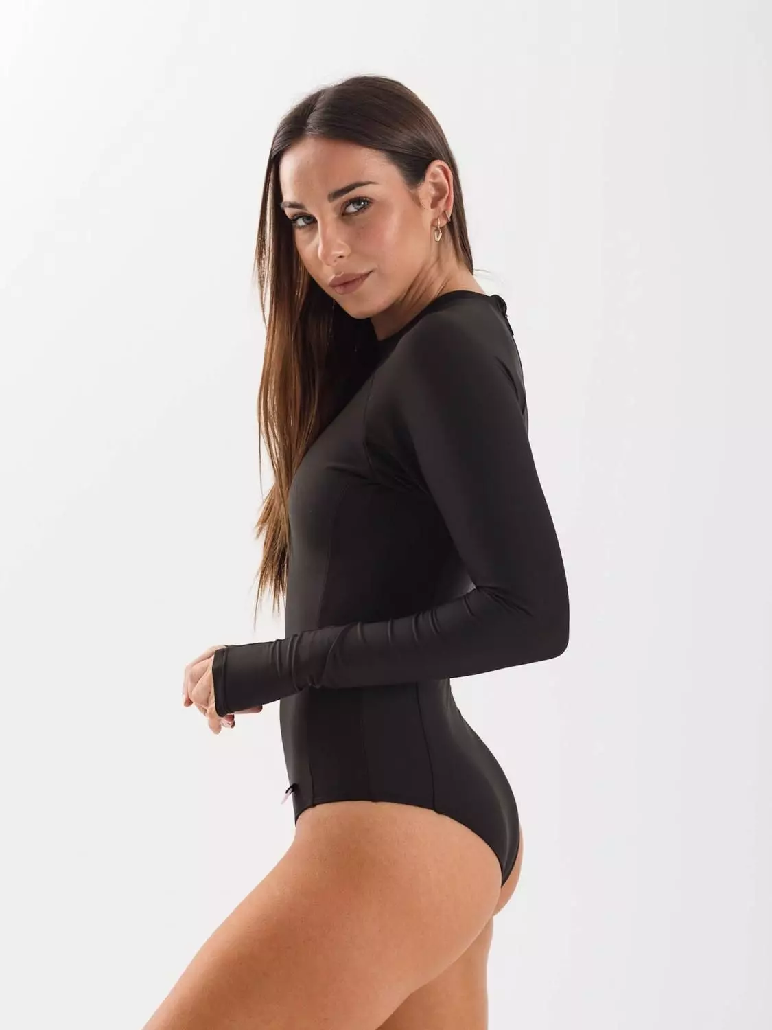 Traje de Baño Surf Daikiri Mujer Manga Larga Cierre Trasero Negro Filtro UV50+-2