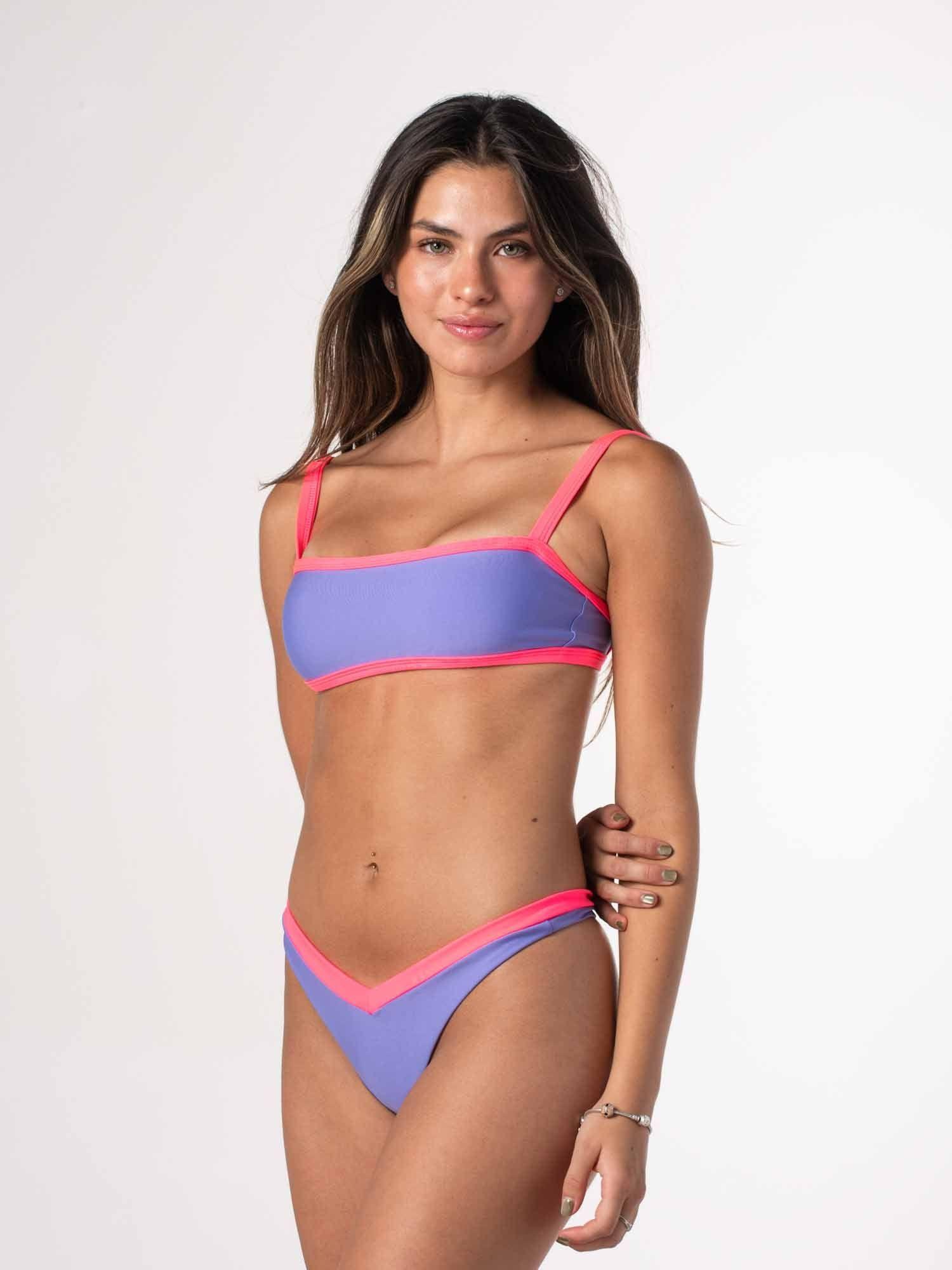 Top de Bikini Daikiri Mujer Tirante Ancho Violeta Azulado Rosado Fucsia Fluor Protección UV50+-6