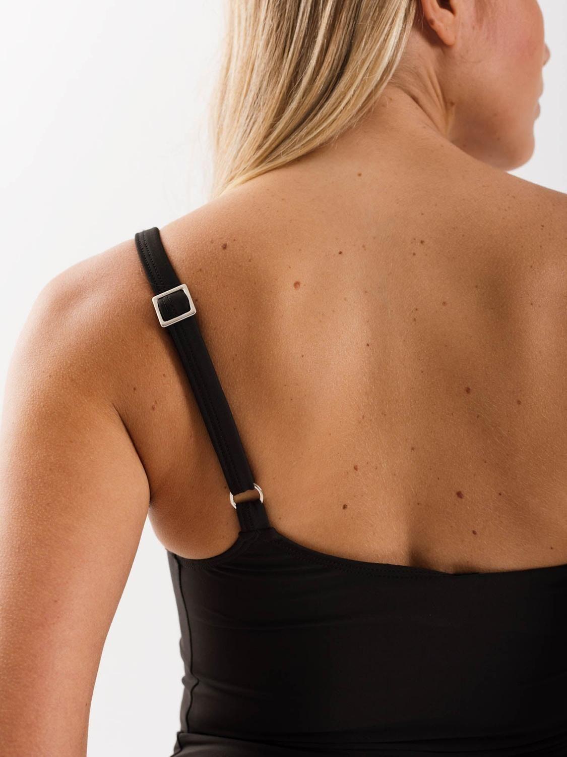 Traje de Baño Daikiri Mujer Un Hombro Negro Filtro UV50+-3