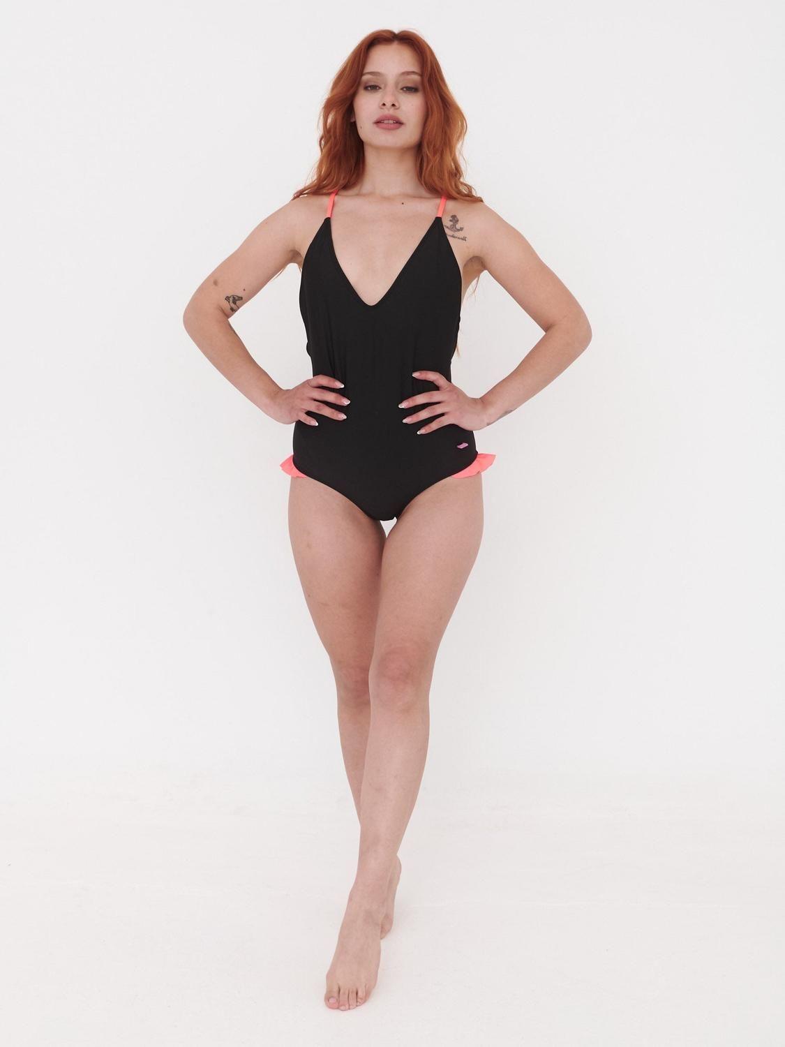 Traje de Baño Daikiri Mujer Espalda Rebajada Vuelos Negro Filtro UV50+-6