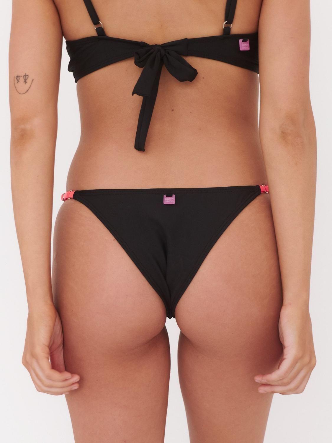 Bottom de Bikini Daikiri Mujer Calzón Regulable Cadera Negro Filtro UV50+-1