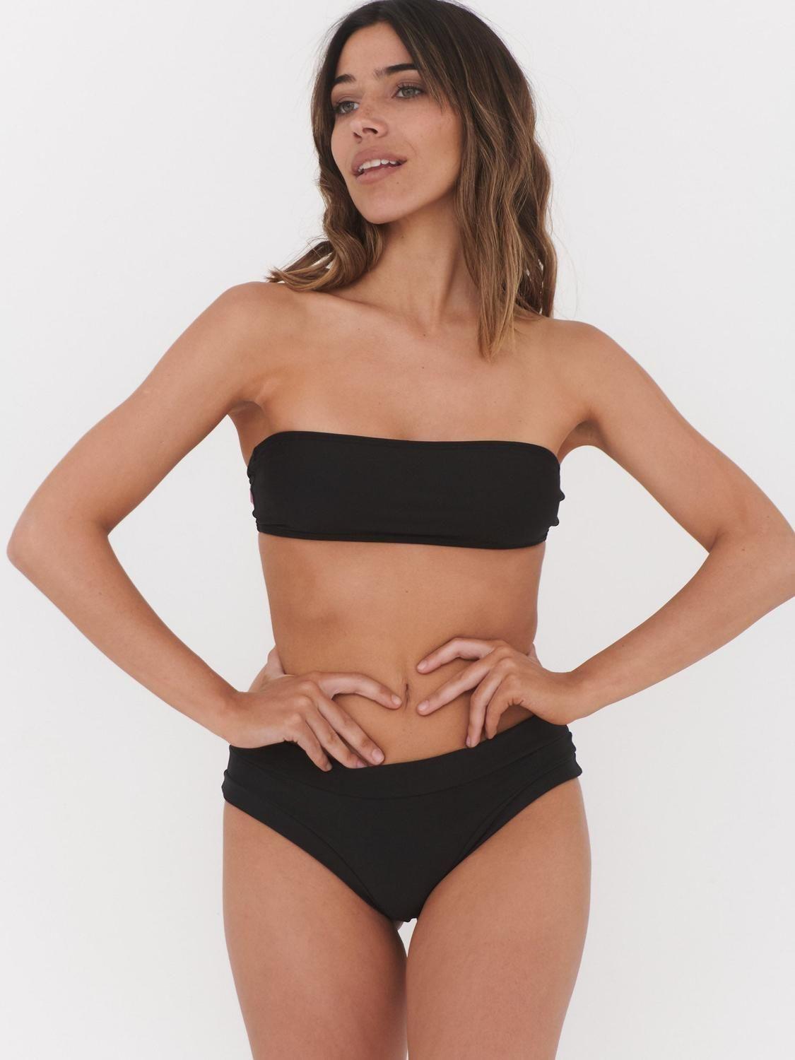 Bikini Daikiri Mujer Strapless Calzón Sin Costuras Negro Filtro UV50+-1