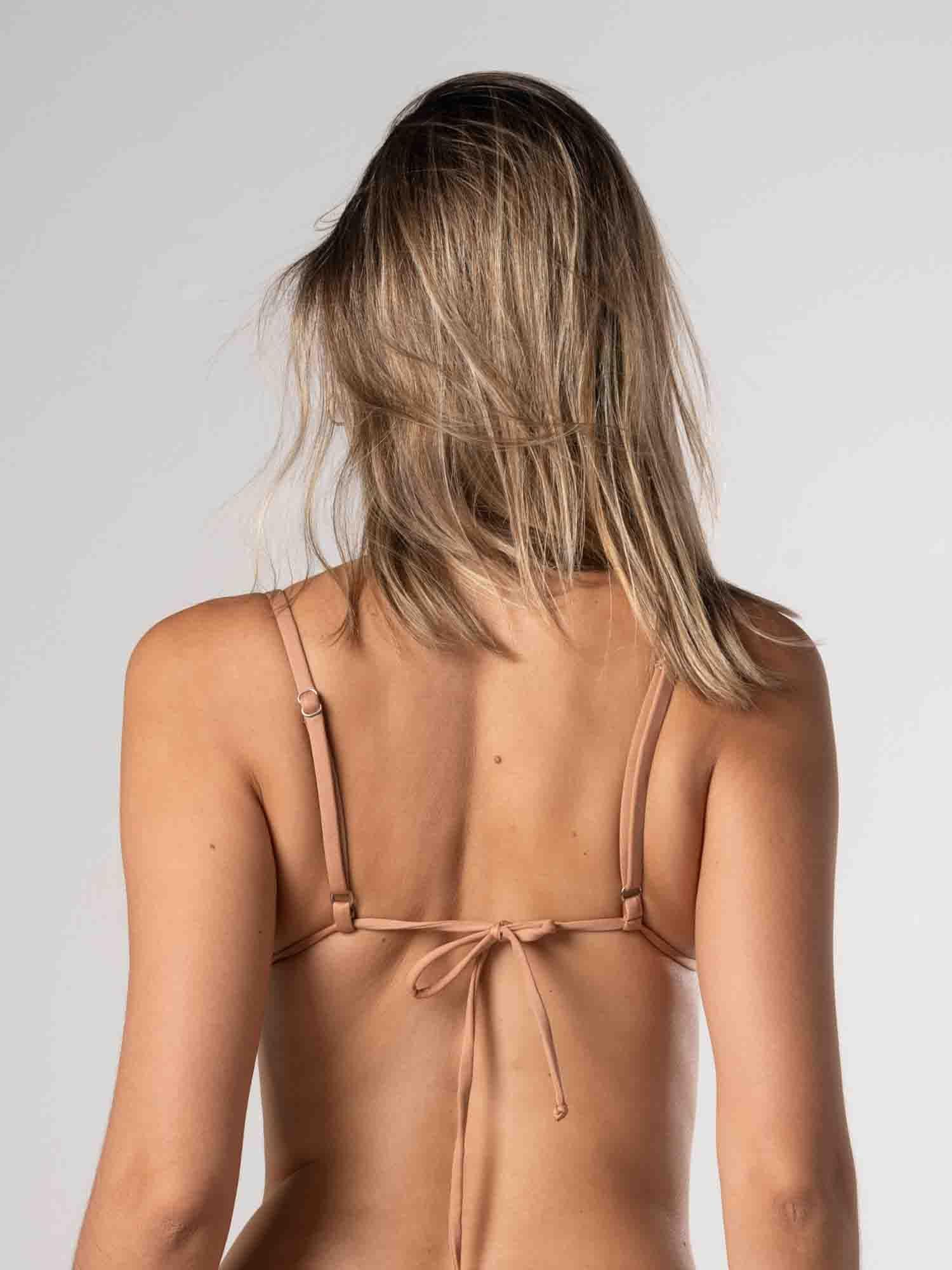 Top de Bikini Daikiri Mujer Triángulo Básico Café Protección UV50+-2