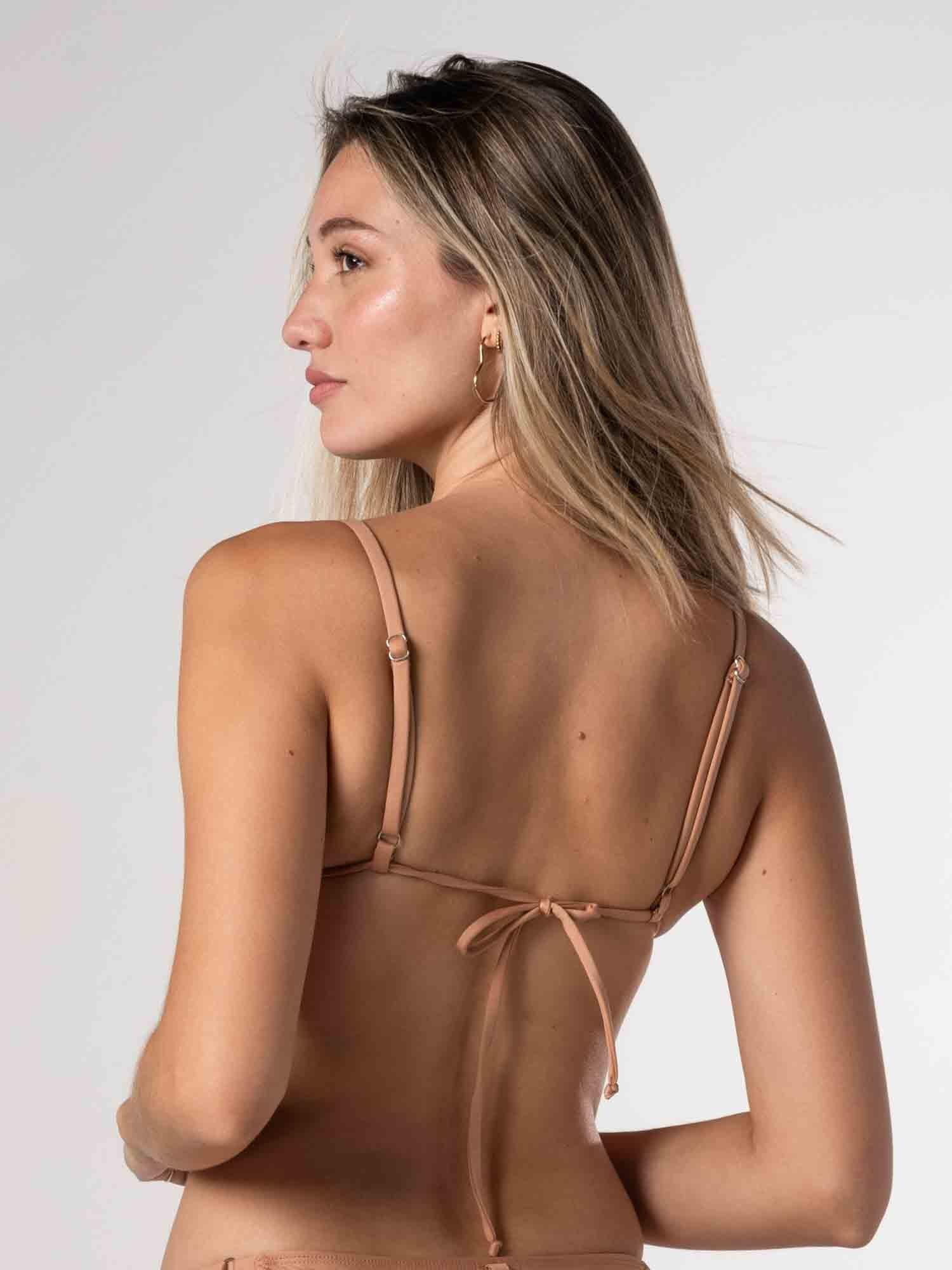 Top de Bikini Daikiri Mujer Triángulo Básico Café Protección UV50+-4