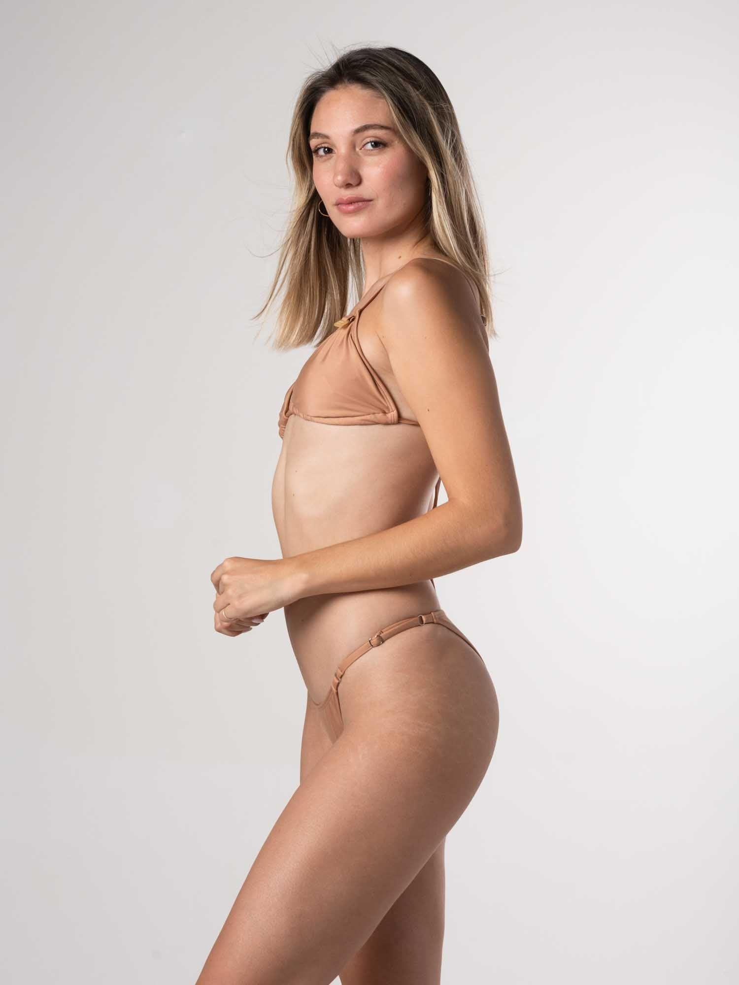 Top de Bikini Daikiri Mujer Triángulo Básico Café Protección UV50+-6