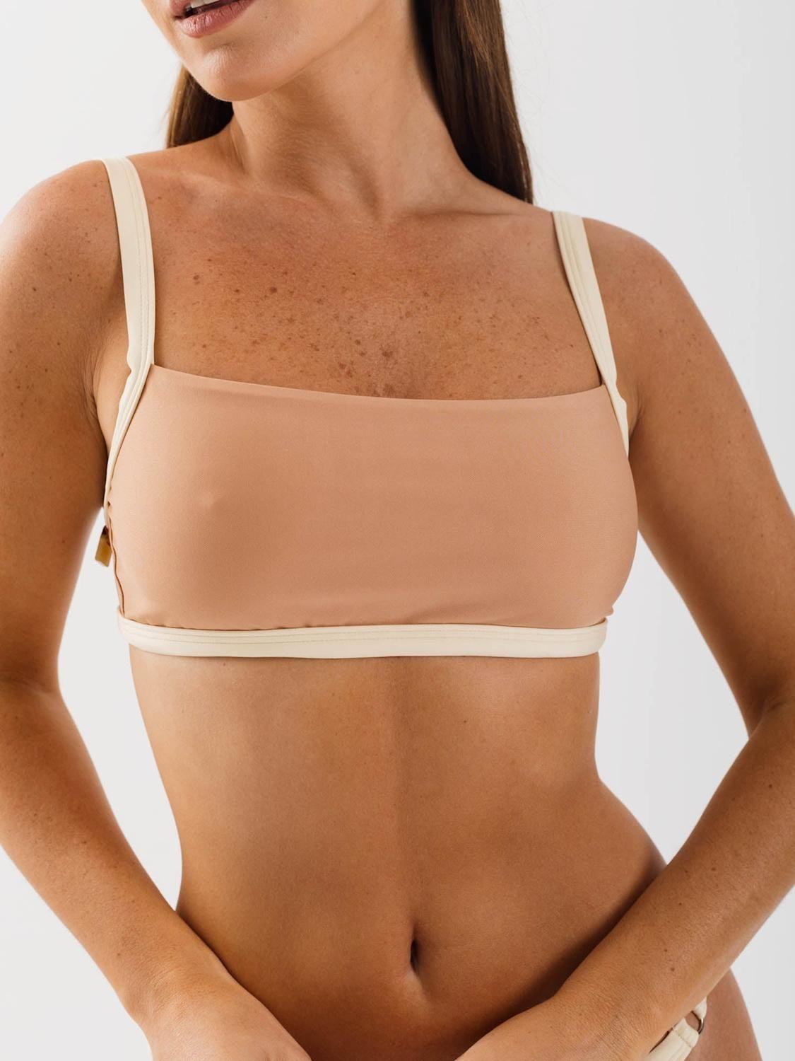 Top de Bikini Daikiri Mujer Escote Cuadrado Ajustable Café Filtro UV50+-3
