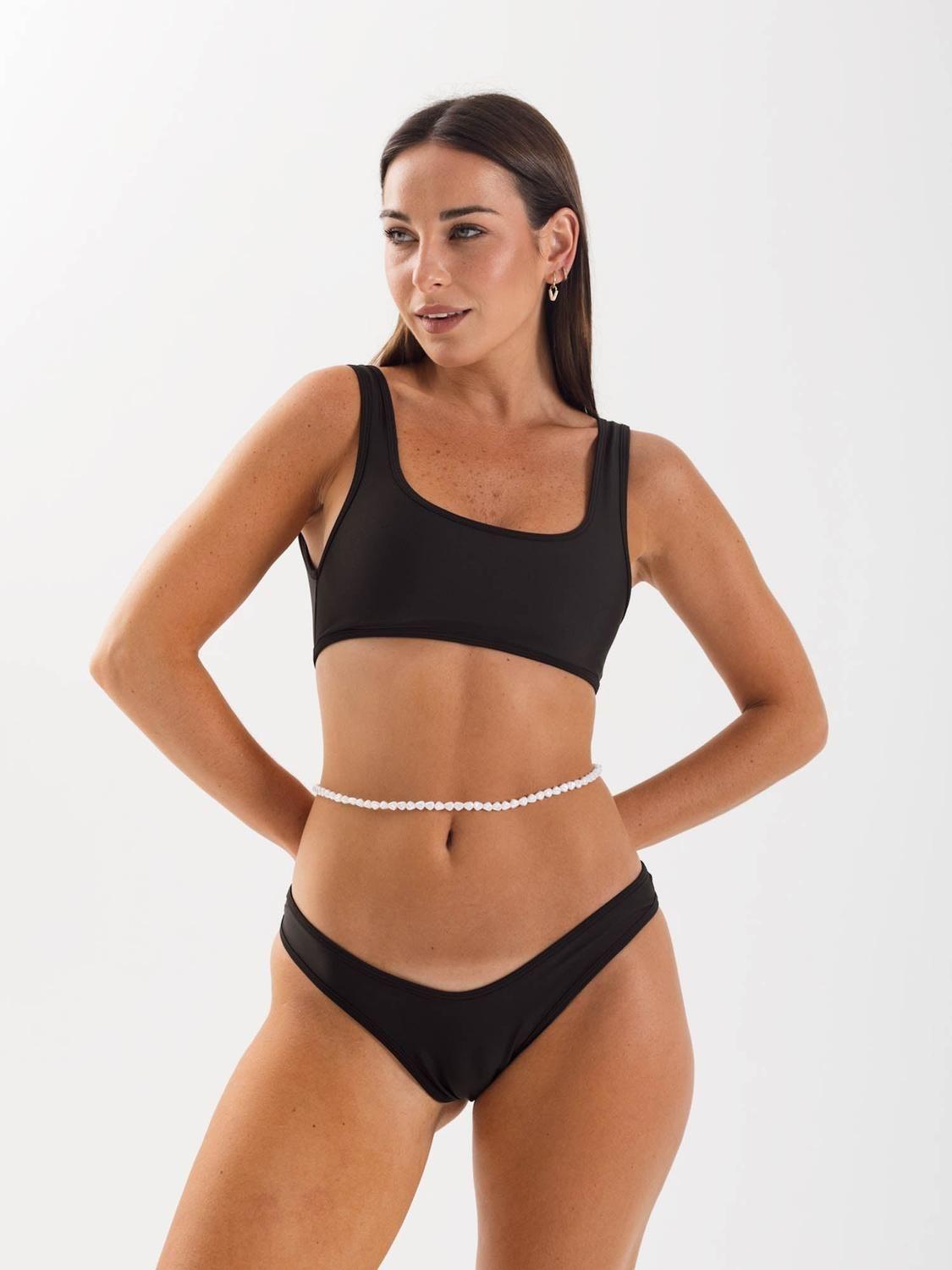 Bottom de Bikini Daikiri Mujer Calzón Bordes Negro Filtro UV50+-3