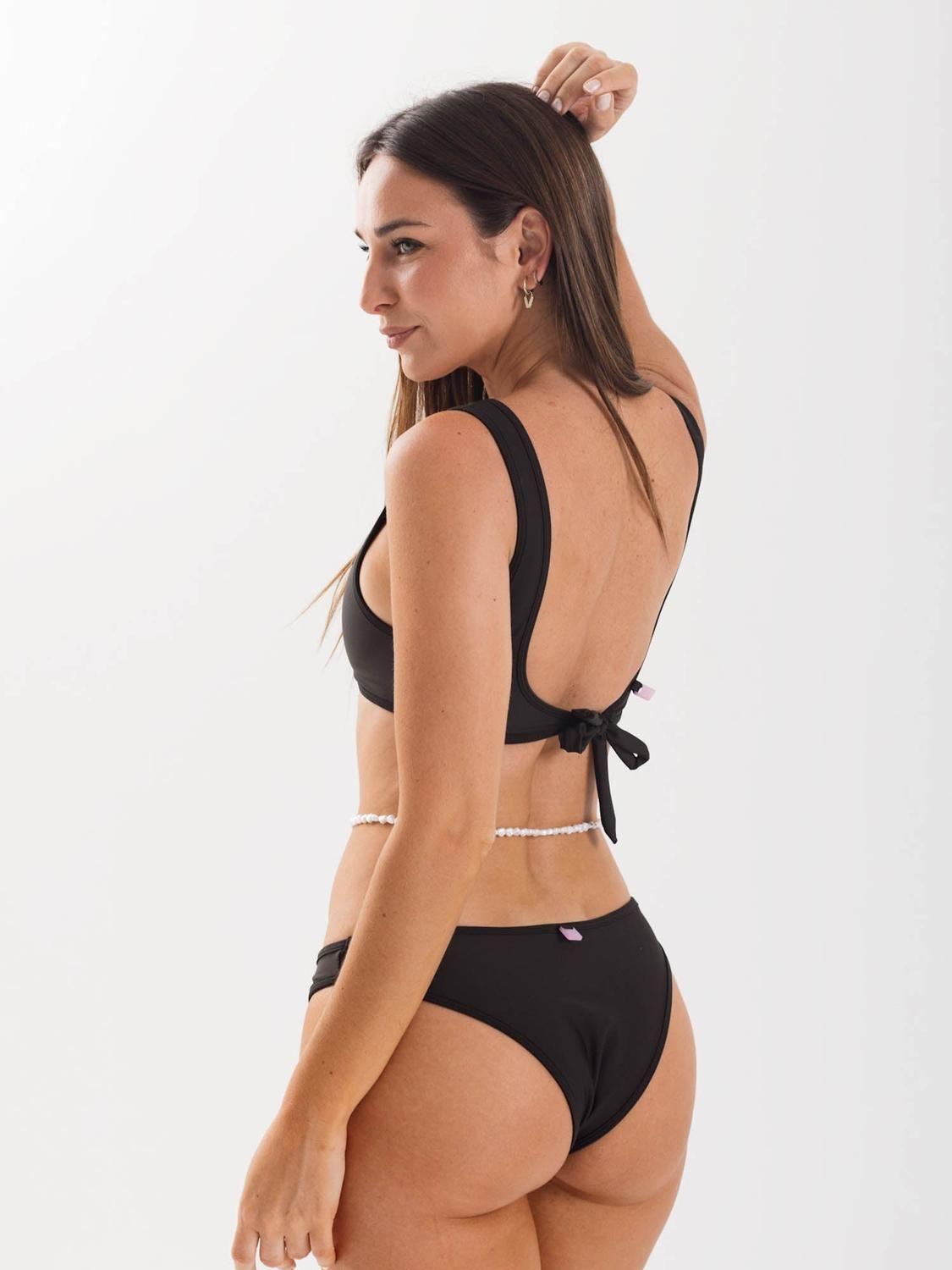 Bottom de Bikini Daikiri Mujer Calzón Bordes Negro Filtro UV50+-6