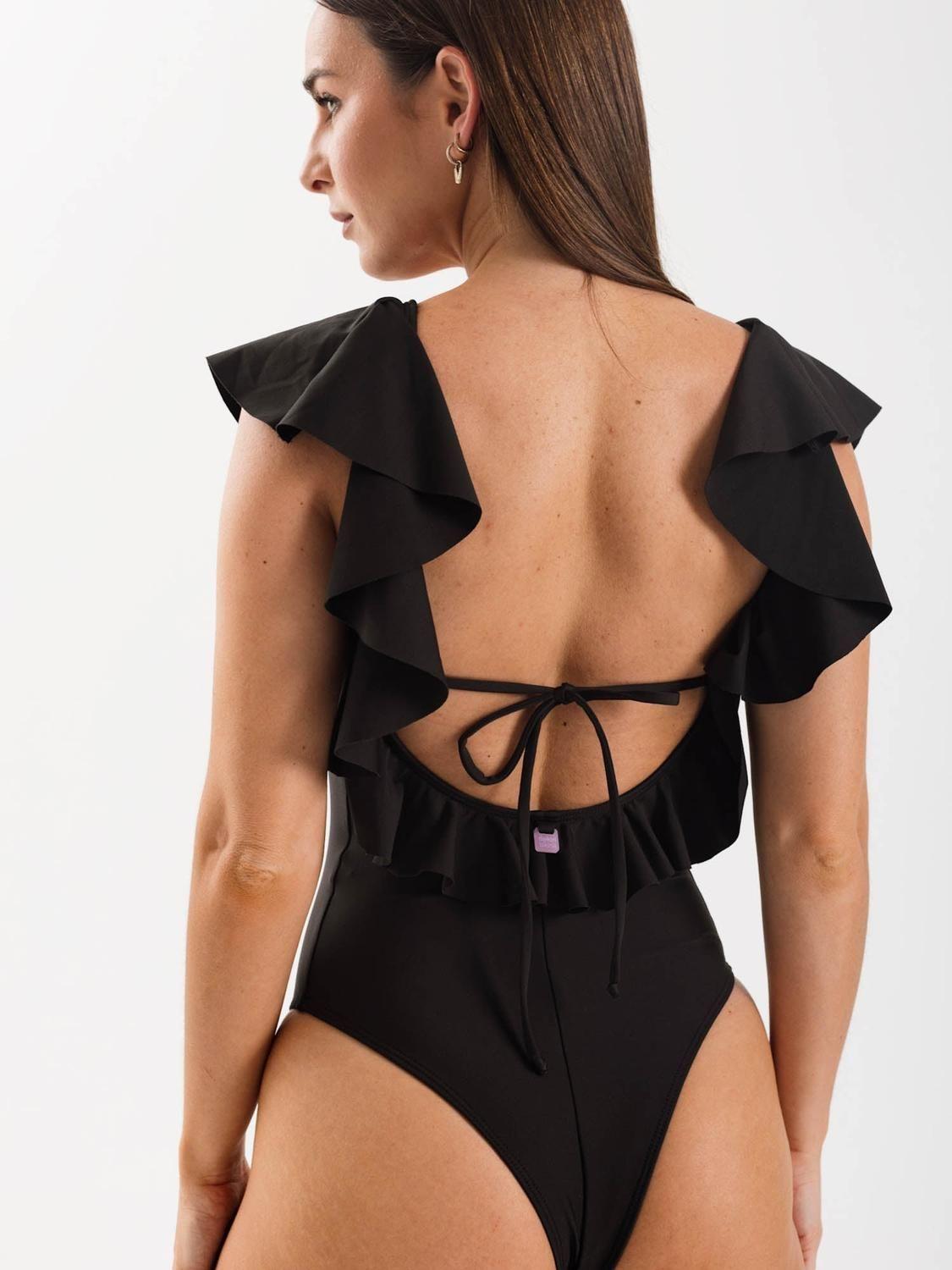 Traje de Baño Daikiri Mujer Vuelos Negro Filtro UV50+-1