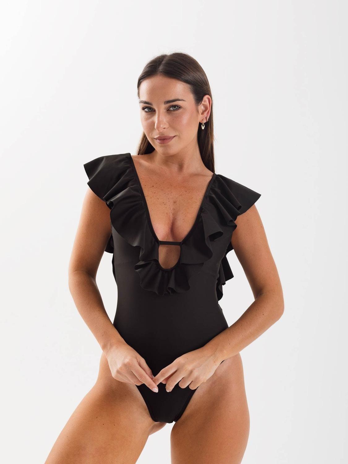 Traje de Baño Daikiri Mujer Vuelos Negro Filtro UV50+-6
