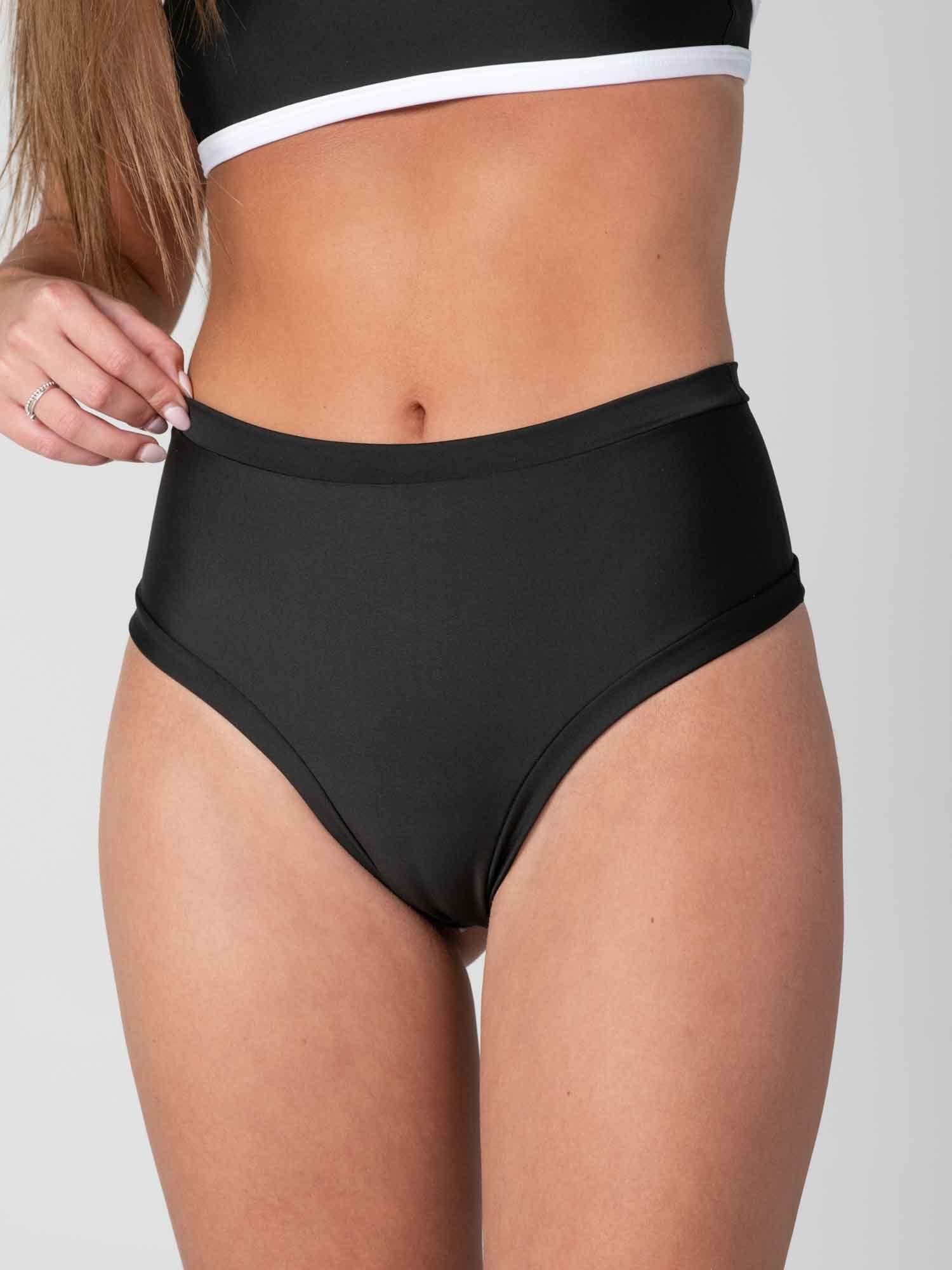 Bottom de Bikini Daikiri Mujer Calzón Tiro Alto Sin Elasticos Negro Protección UV50+-0