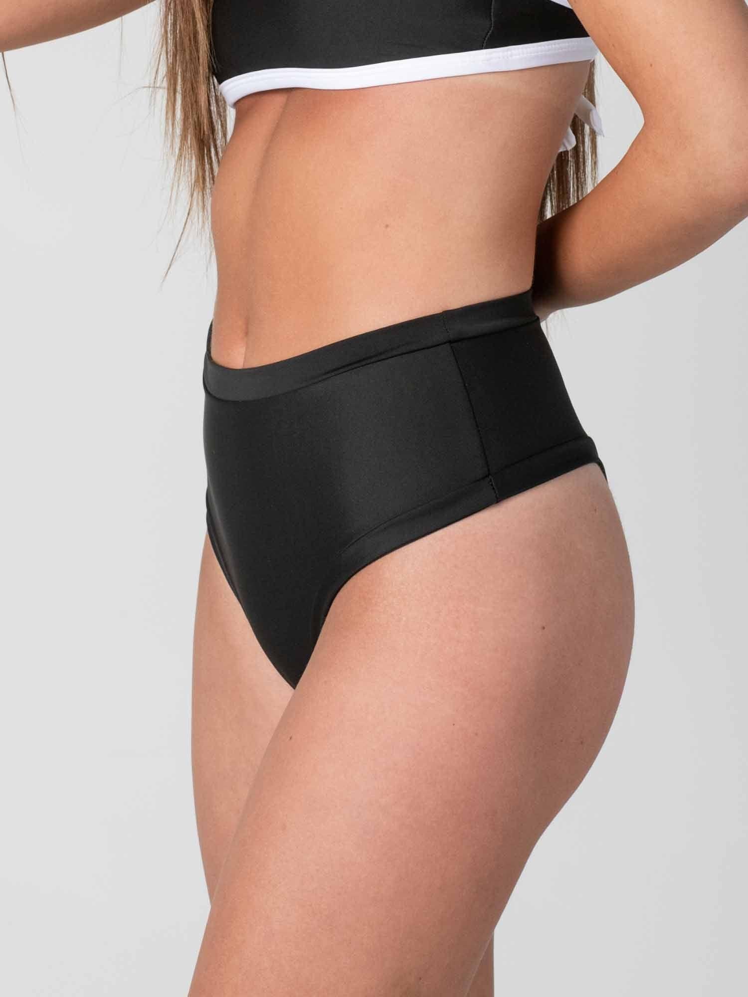 Bottom de Bikini Daikiri Mujer Calzón Tiro Alto Sin Elasticos Negro Protección UV50+-2