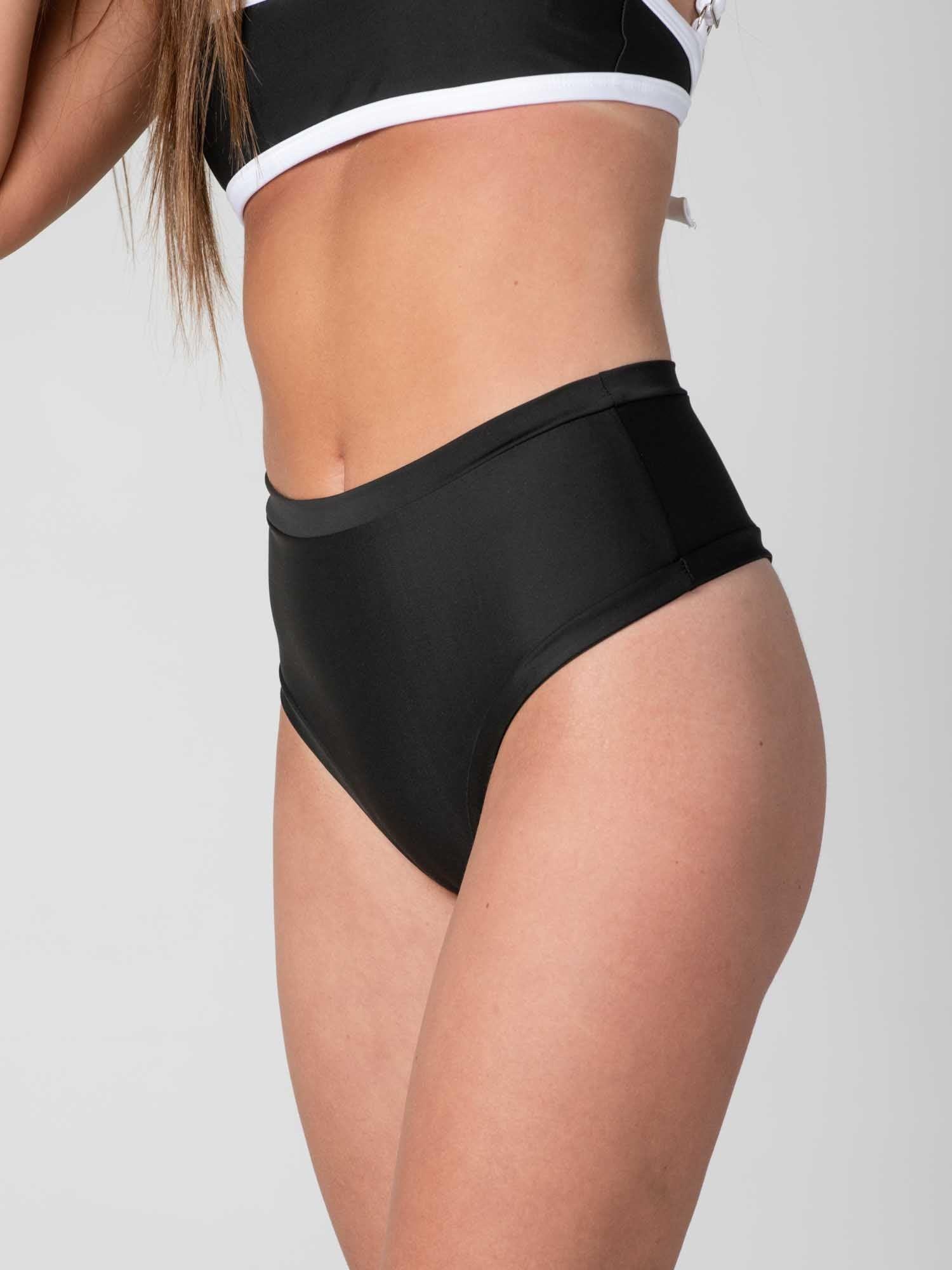 Bottom de Bikini Daikiri Mujer Calzón Tiro Alto Sin Elasticos Negro Protección UV50+-3