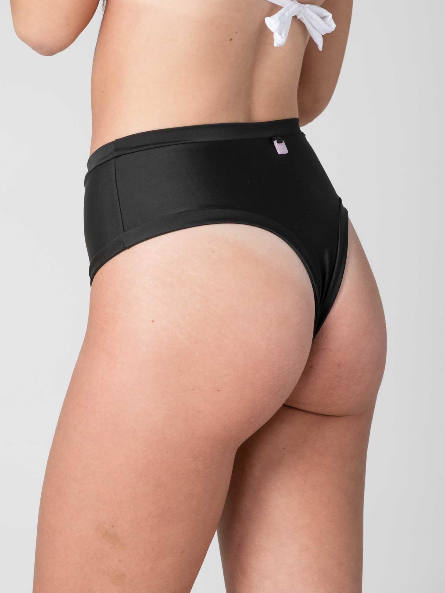 Bottom de Bikini Daikiri Mujer Calzón Tiro Alto Sin Elasticos Negro Protección UV50+-4