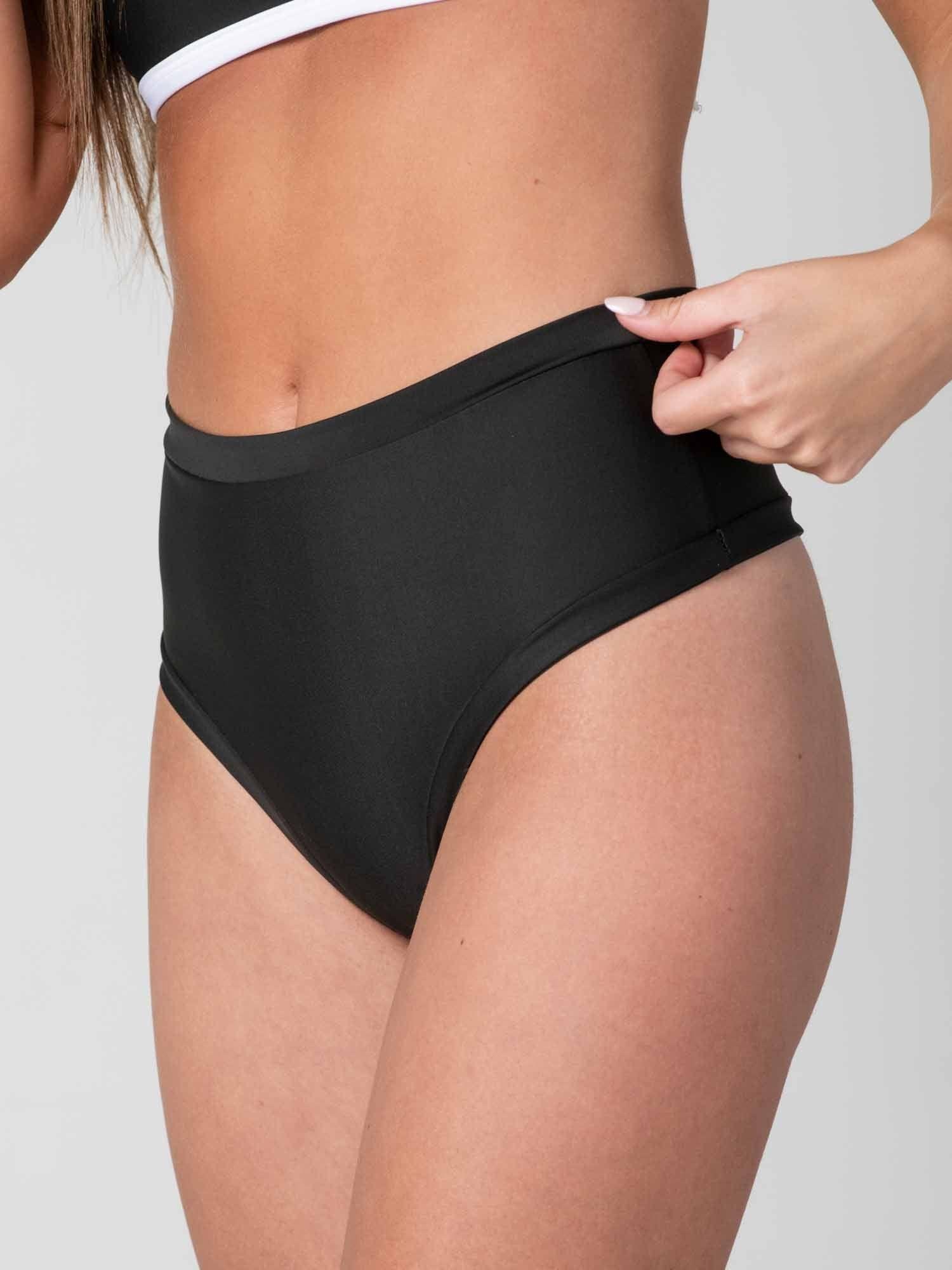 Bottom de Bikini Daikiri Mujer Calzón Tiro Alto Sin Elasticos Negro Protección UV50+-5