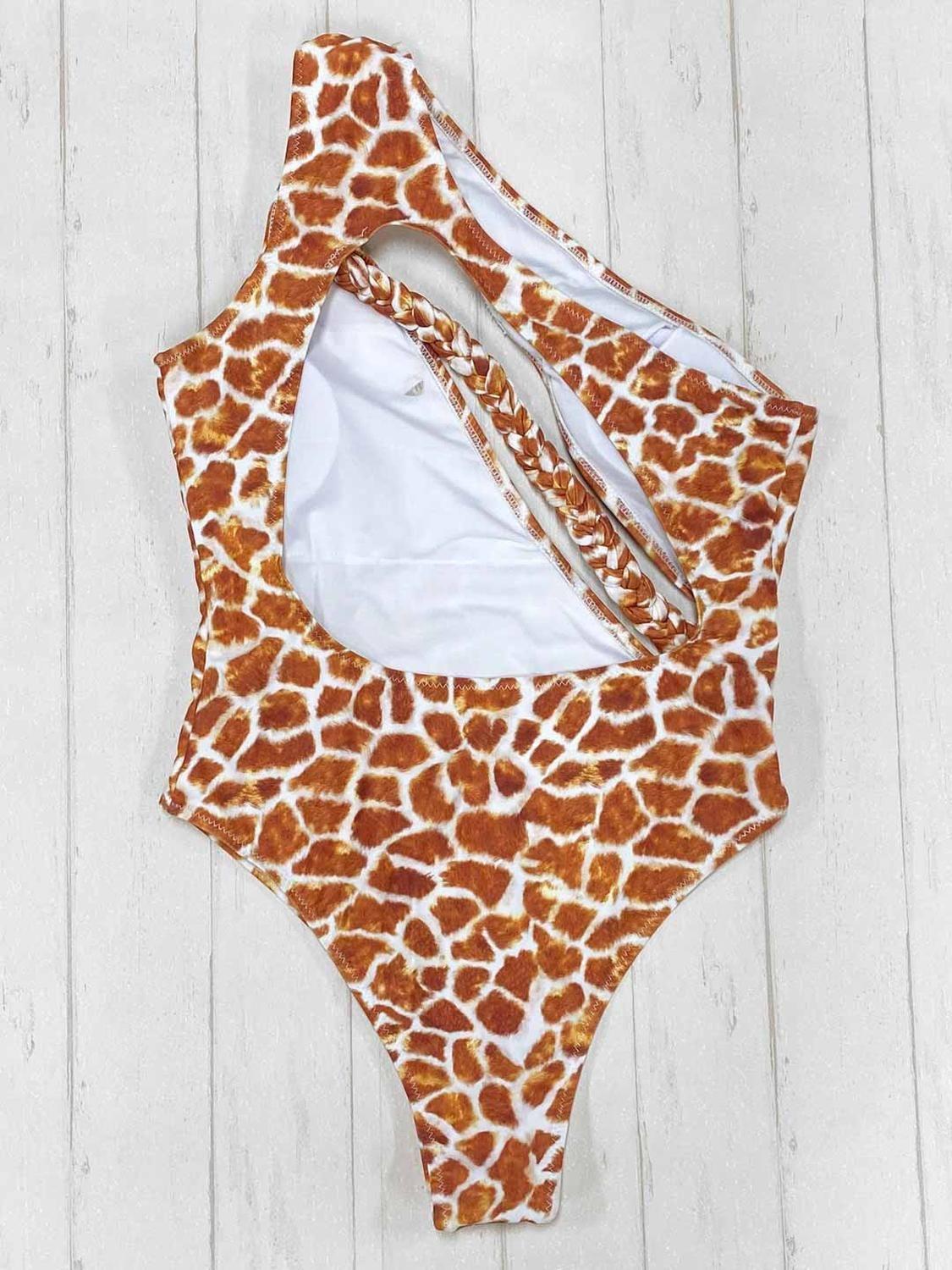 Entero One Shoulder Animal Print-2