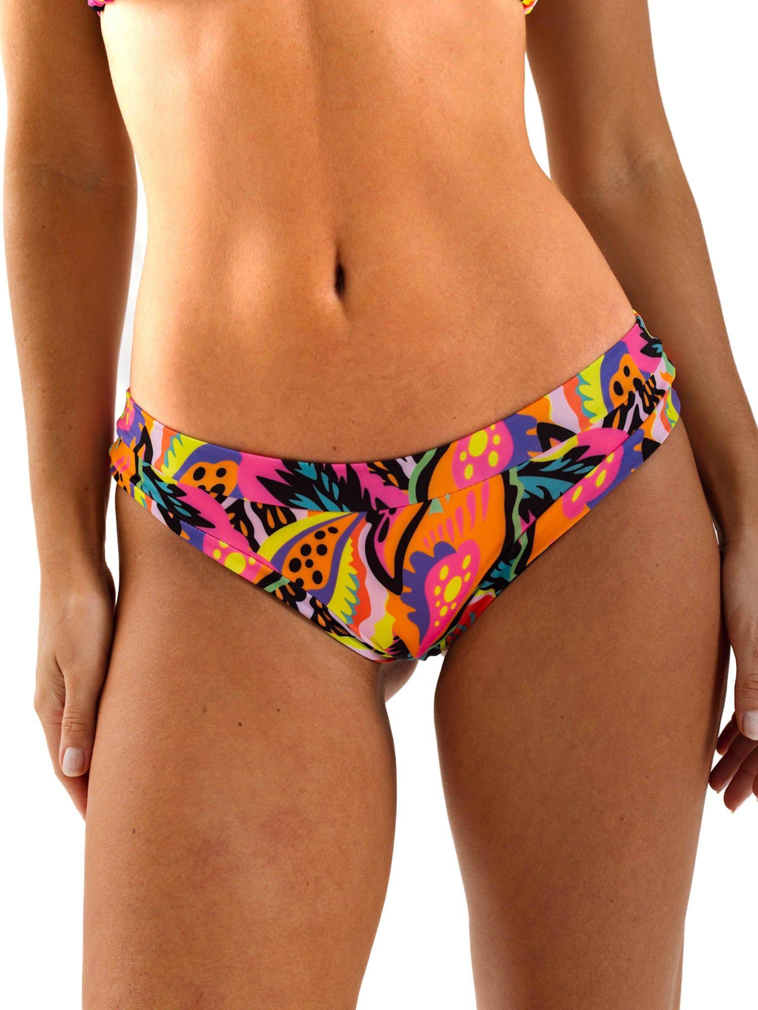 Daikiri Bottom de Bikini Mujer Negro Estampado Culote Ajustable Protección UV 50+-2