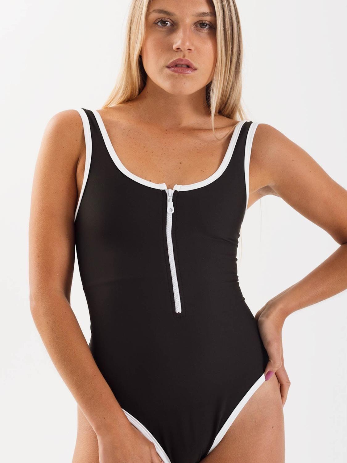 Traje de Baño Daikiri Mujer Cierre Delantero Negro Filtro UV50+-0