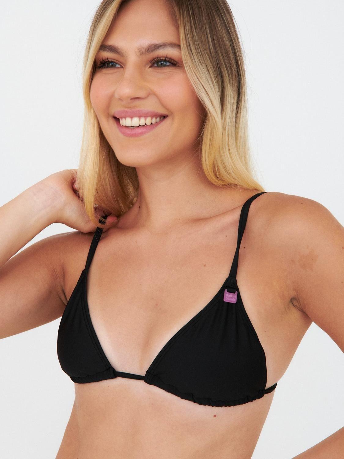 Top de Bikini Daikiri Mujer Triángulo Básico Negro Filtro UV50+-0