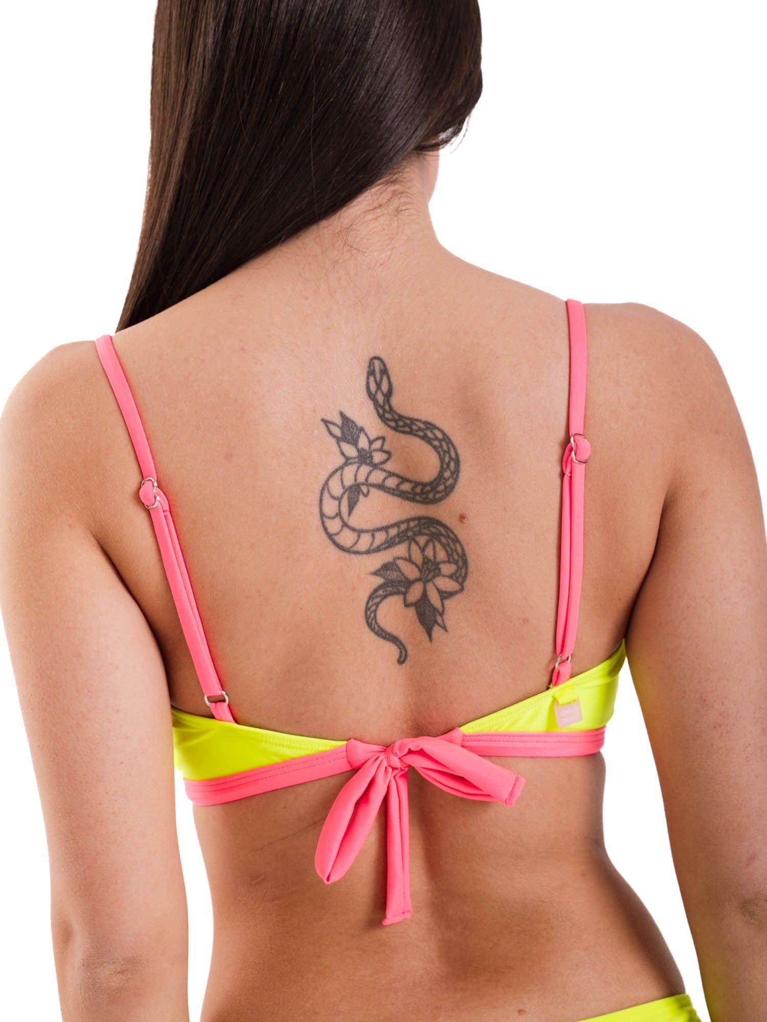 Daikiri Bikini Mujer Amarillo Liso Deportivo Culote Protección UV 50+-5