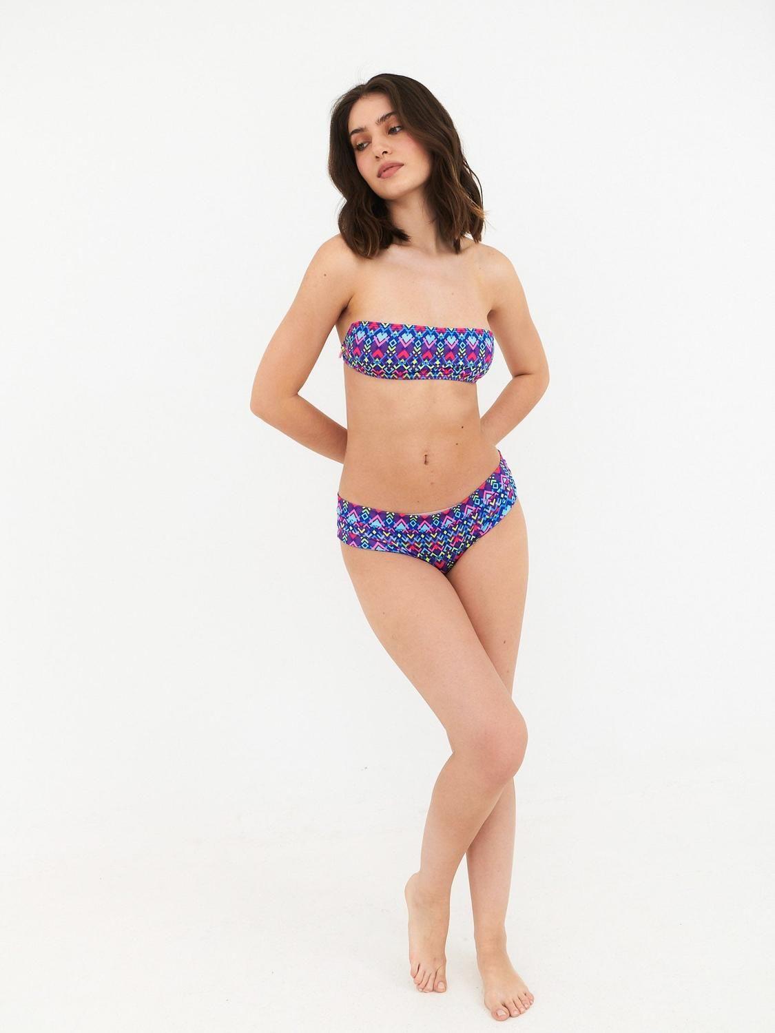 Top de Bikini Daikiri Mujer Strapless Geométrico Azul Flúor Filtro UV50+-6