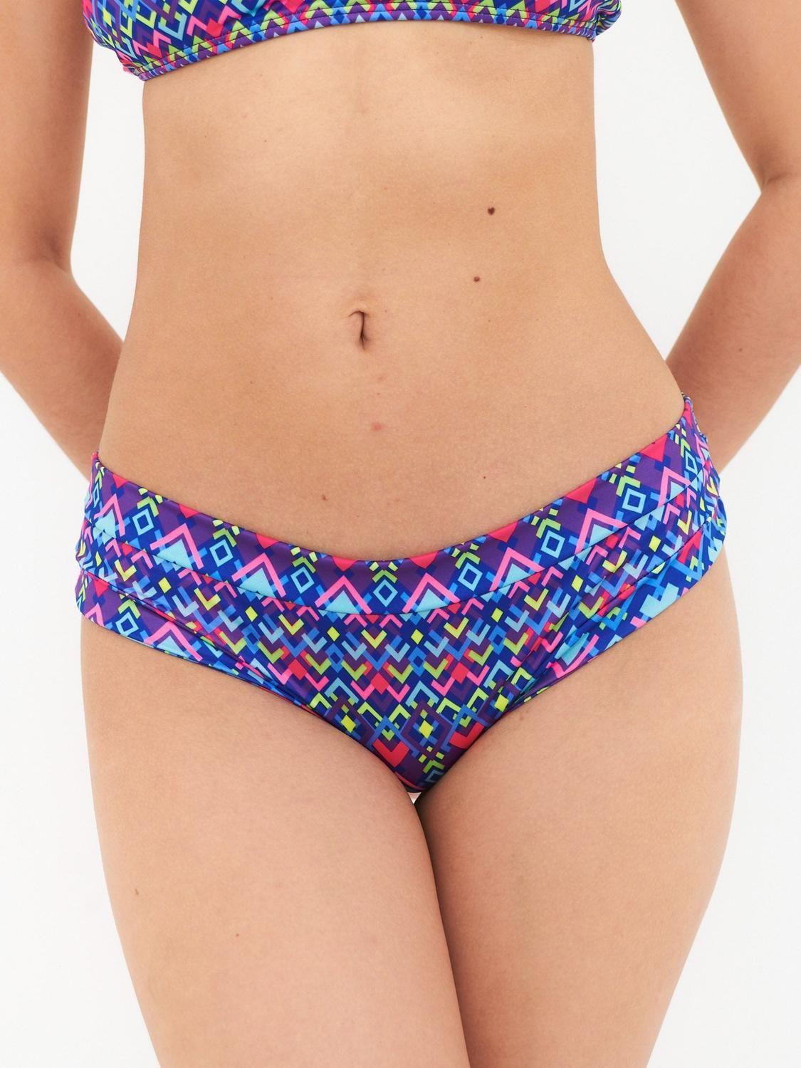Bottom de Bikini Daikiri Mujer Calzón Sin Costuras Geométrico Azul Flúor Filtro UV50+-0