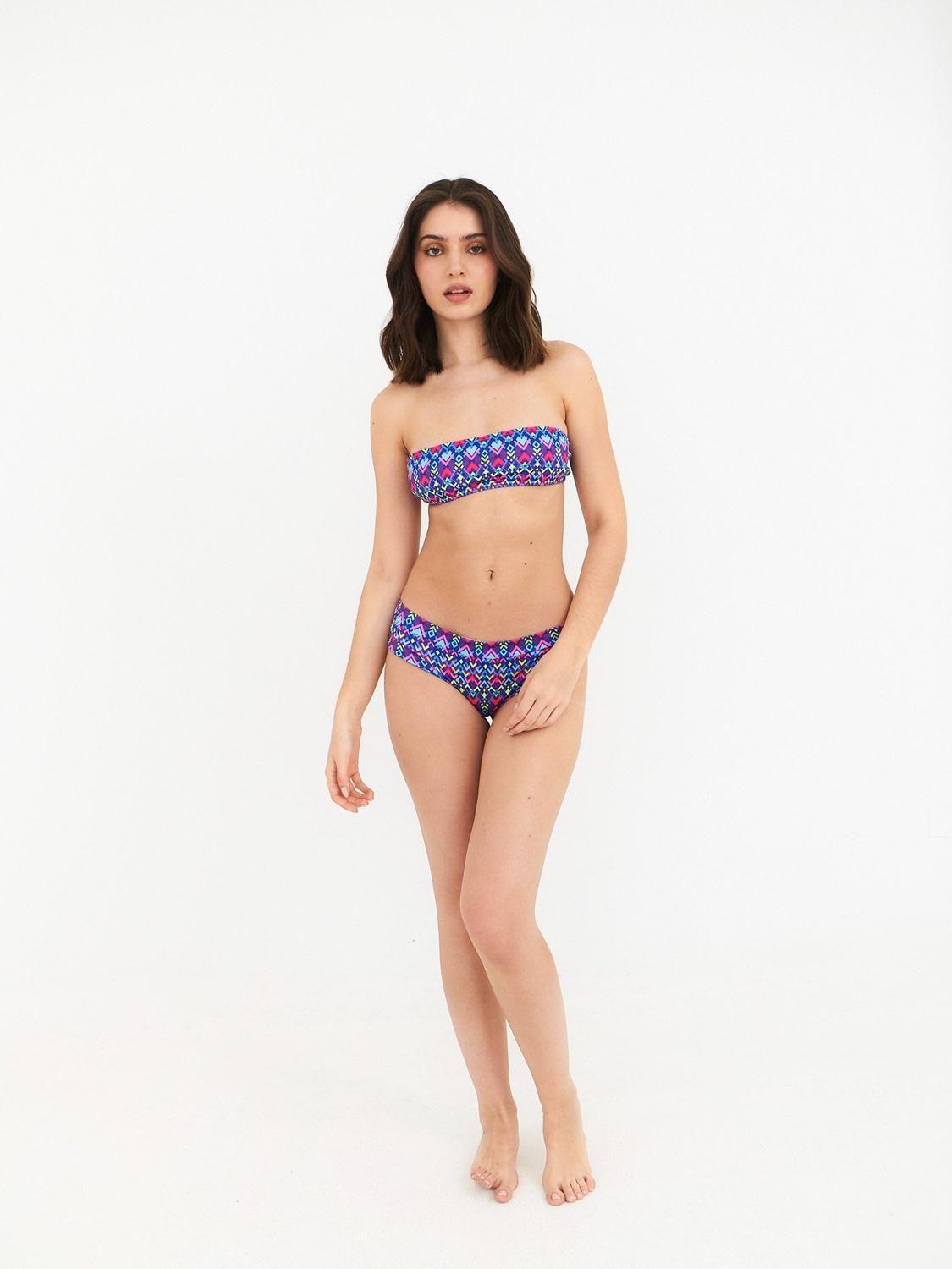 Bottom de Bikini Daikiri Mujer Calzón Sin Costuras Geométrico Azul Flúor Filtro UV50+-7