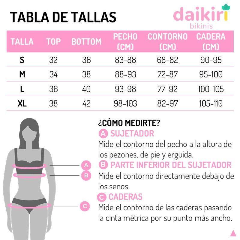 Daikiri Bikini Mujer Daikiri Push Up Tiro Alto Negro Flores Xl-6