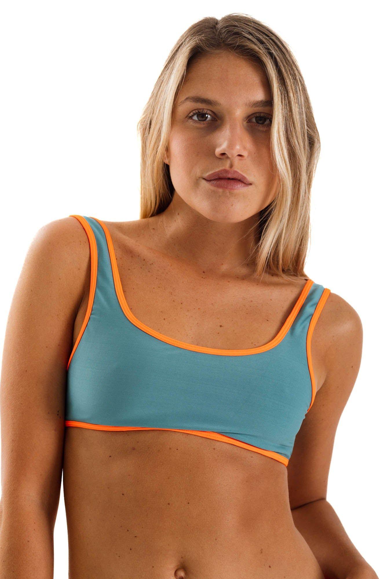 Daikiri Top de Bikini Mujer Verde Liso Deportivo Extra Confort Protección UV 50+-0